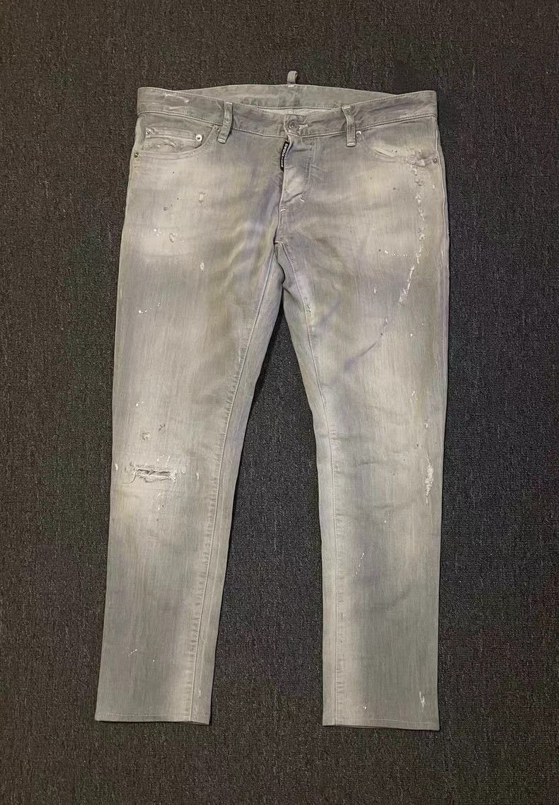 Dsquared2 Dsquared2 Grey Distressed Jeans Size US 38 / EU 54 - 1 Thumbnail