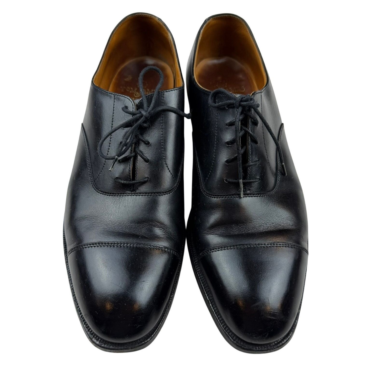 Tom James Tom James Brampton Cap Toe Oxford Black 10.5D England Size US 10.5 / EU 43-44 - 6 Thumbnail