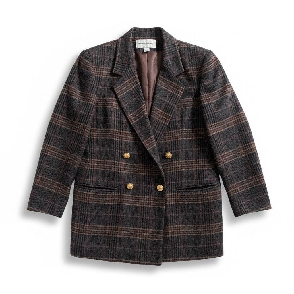 Vintage VTG Fundamental Things 14 oversized plaid preppy blazer Size XL / US 12-14 / IT 48-50 - 5 Thumbnail