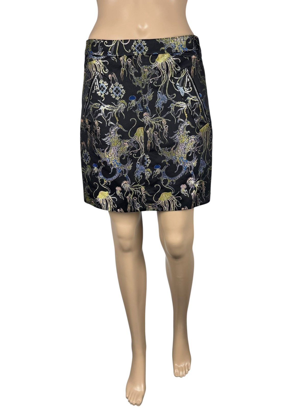 Louis Vuitton Louis Vuitton Sea Theme Skirt Print Embroidered Silk size 38 Size 27" / US 4 / IT 40 - 2 Thumbnail