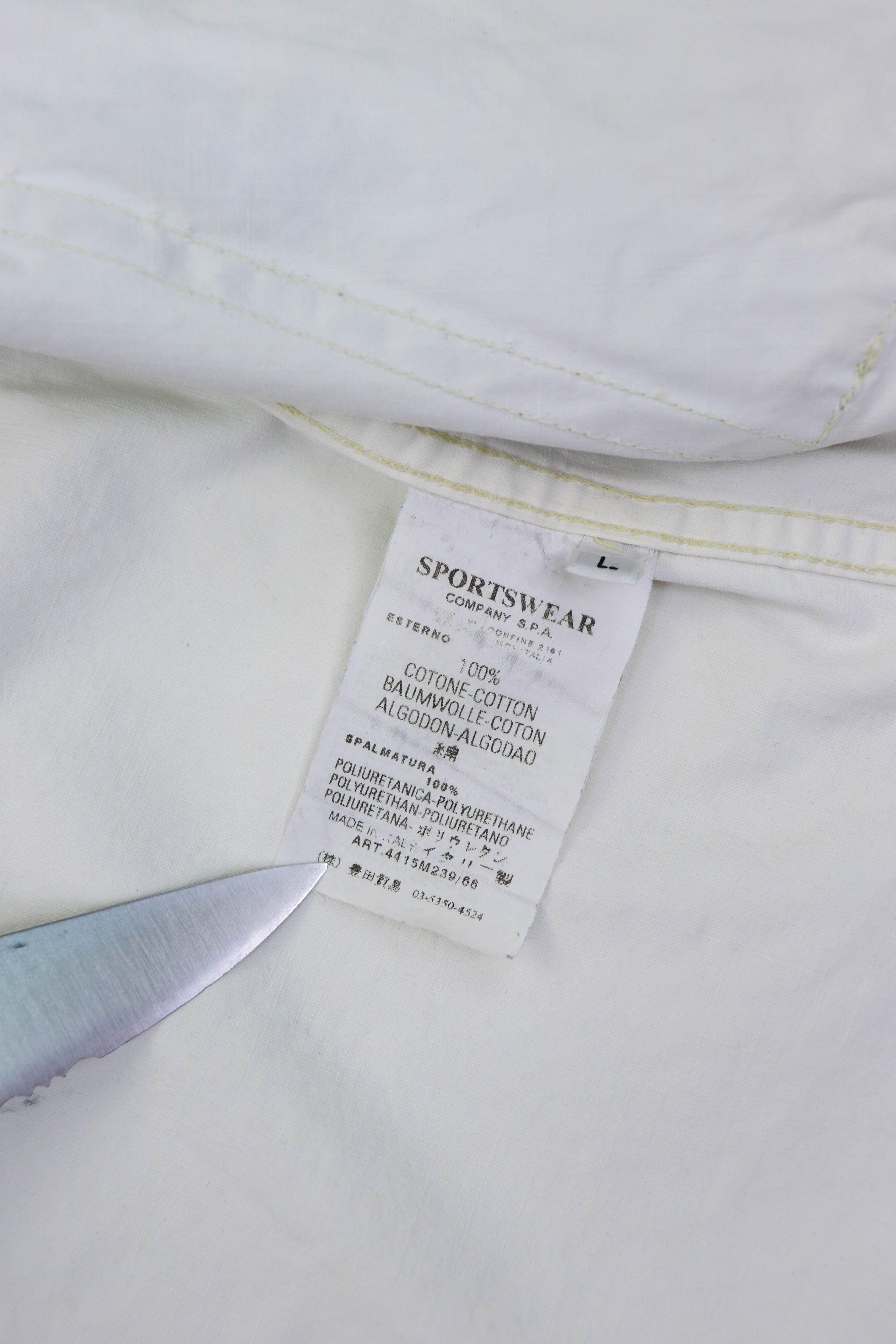 Stone Island Vintage Stone Island 06 White Laminated Cotton Hooded Jacket Size US L / EU 52-54 / 3 - 23 Thumbnail
