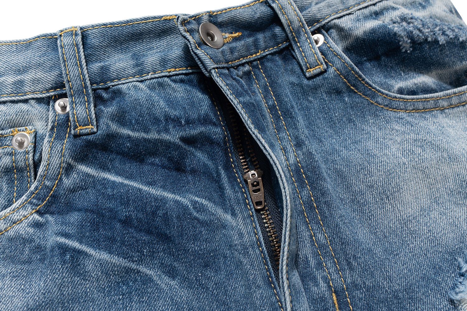 Japanese Brand Distressed Ripped Washed Faded Blue baggyJeans Size US 33 - 6 Thumbnail