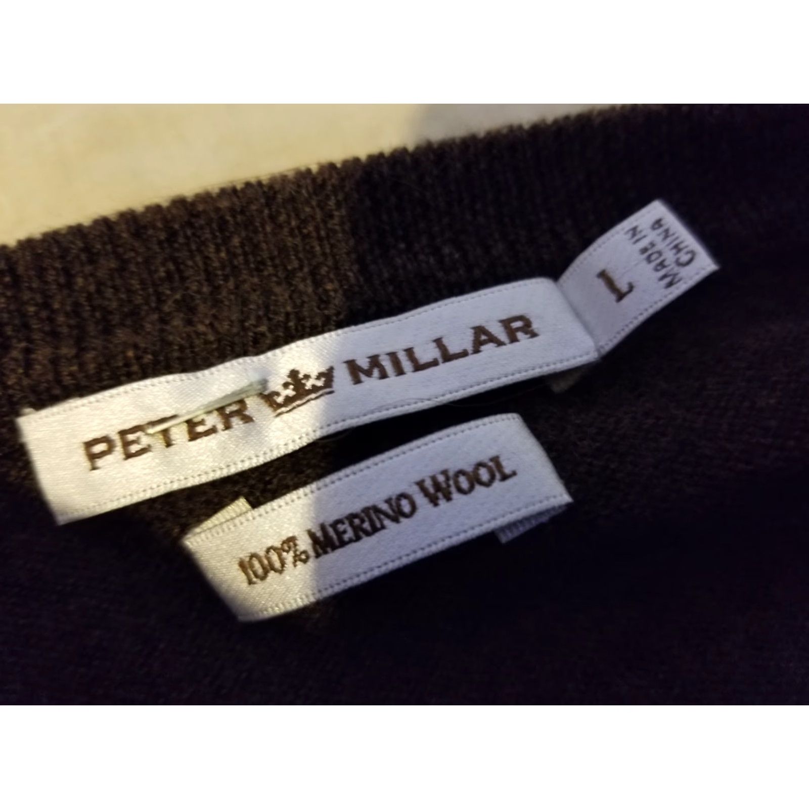 Peter Millar VINTAGE? No — Mens Peter Millar Wool Sweater Brown V-Neck Daniel Island Shirt Mens L Brown Wool Pullover Golf Fall Winter Spring Regular Knit Logo Size US L / EU 52-54 / 3 - 3 Thumbnail