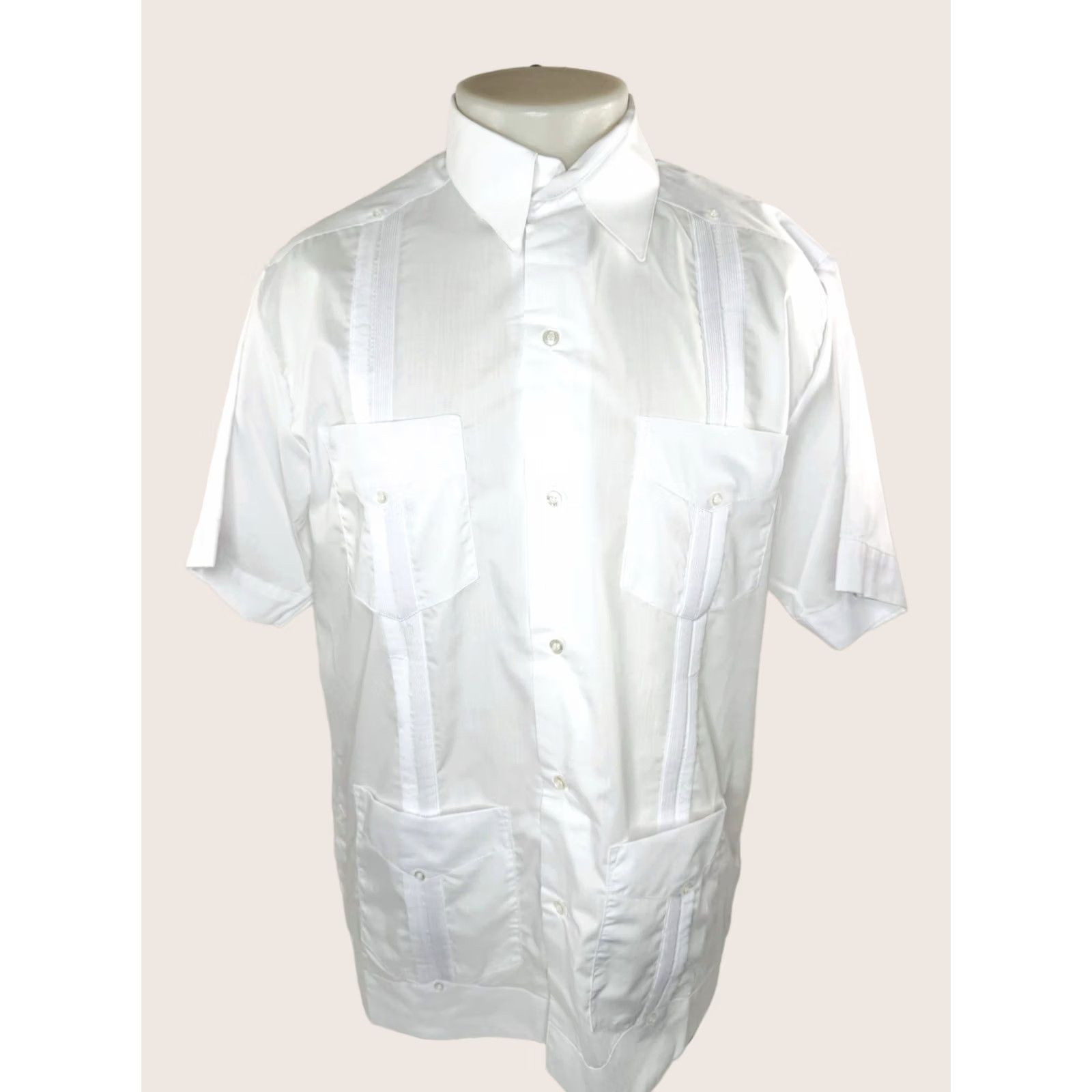Vintage MOJITO Guayabera Wedding Cabana XL Shirt Men White Short Sleeve Button-Up N/A Size US XL / EU 56 / 4 - 1 Thumbnail