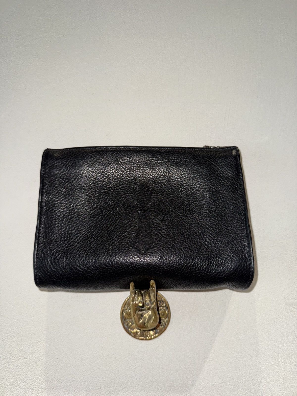 Chrome Hearts CHROME HEARTS RARE LEATHER POUCH / CLUTCH / WALLET Size ONE SIZE - 3 Thumbnail