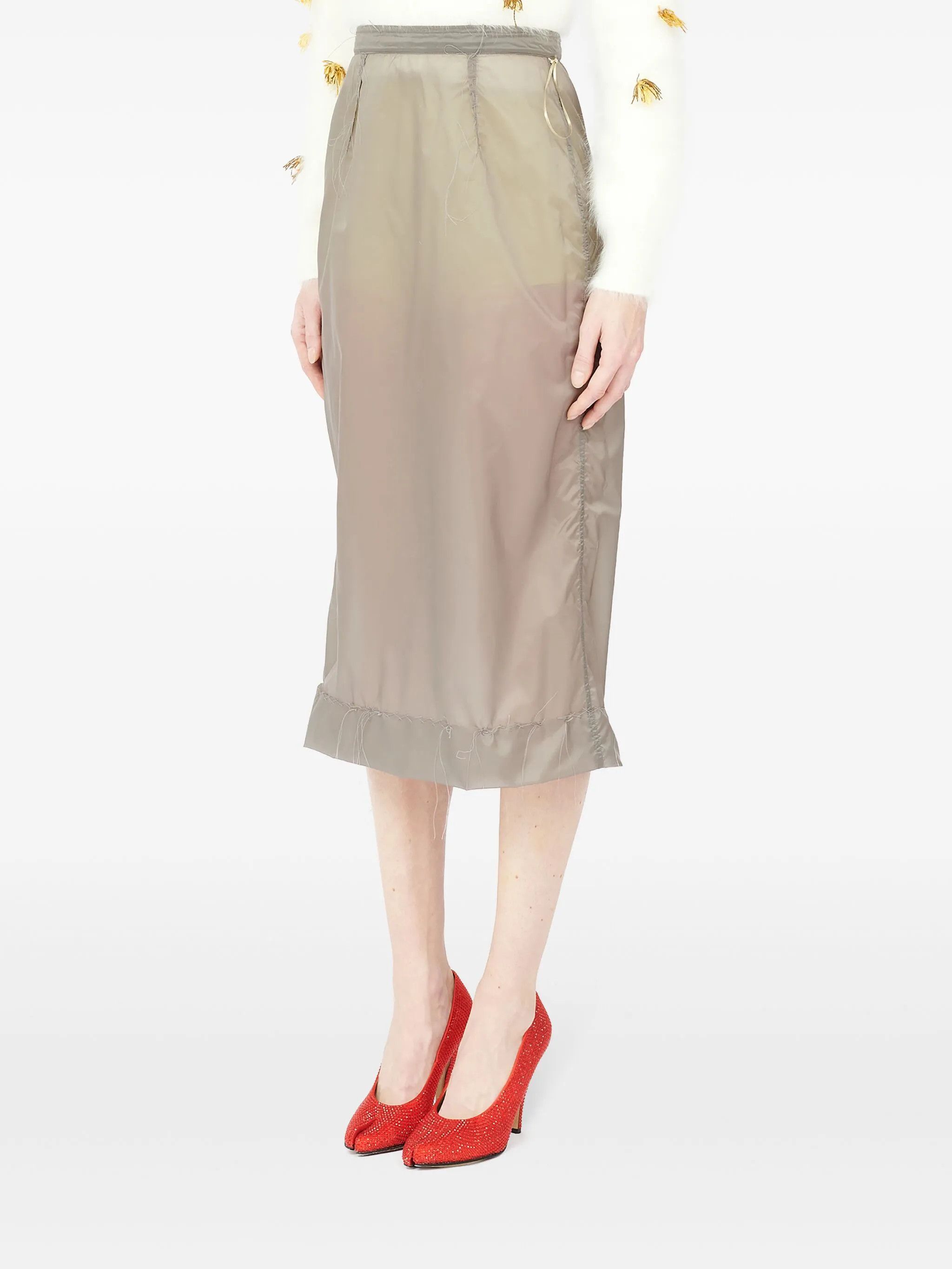 Maison Margiela o1w1db11225 Inside Out Four-stitch Skirt in Charcoal Grey Size 27" / US 4 / IT 40 - 6 Thumbnail