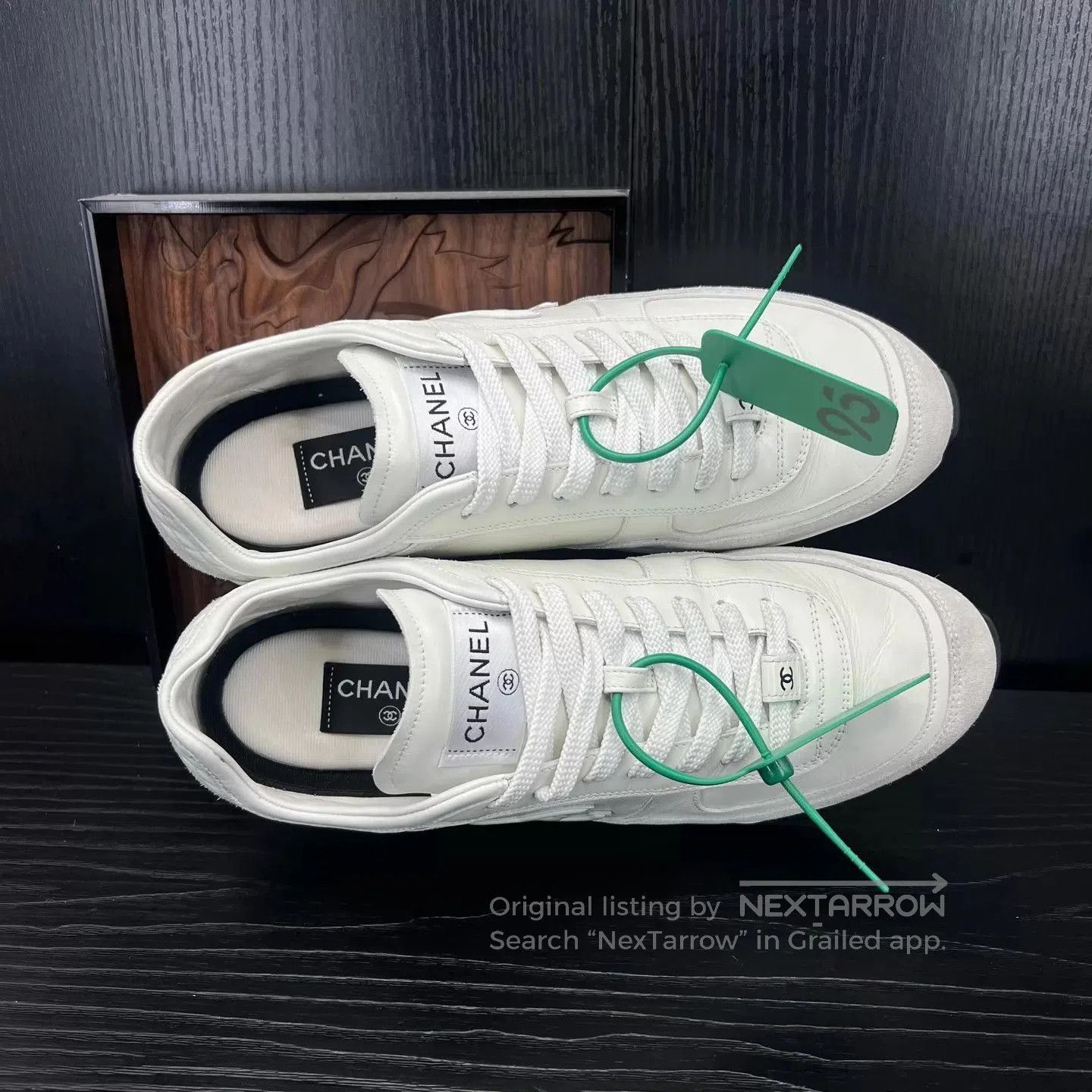 Chanel White Low-Top Sneakers Size 9. Size US 9 / EU 42 - 7 Thumbnail