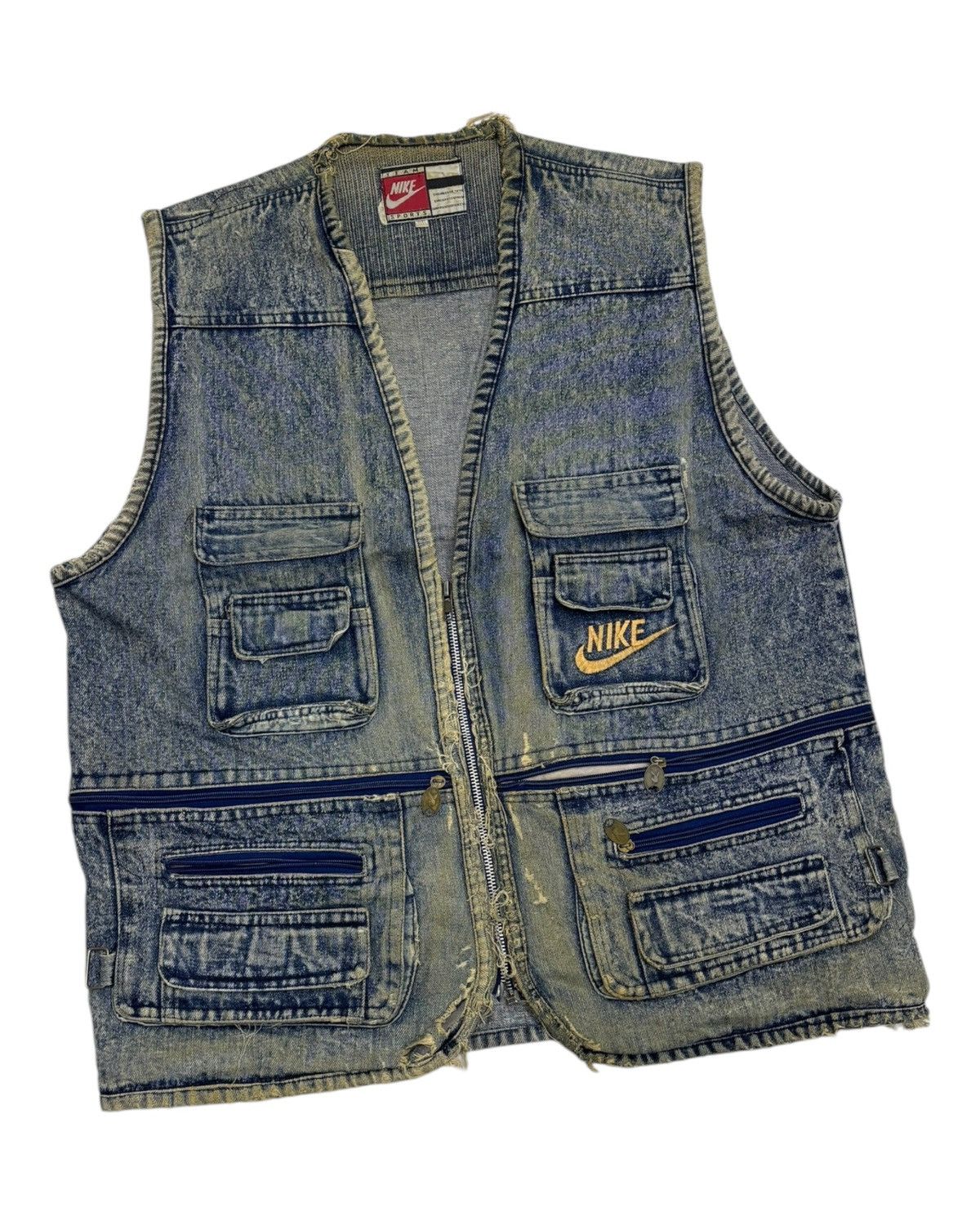 Vintage 🔥VINTAGE NIKE THRASHED DISTRESSED DENIM VEST JACKET Size US M / EU 48-50 / 2 - 2 Thumbnail
