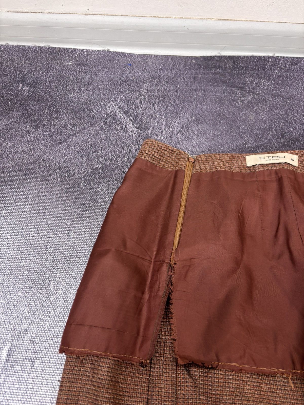 Etro Etro Women’s Brown Wool Tweed Wrap Skirt Leather Toggle Size 32" / US 10 / IT 46 - 13 Thumbnail