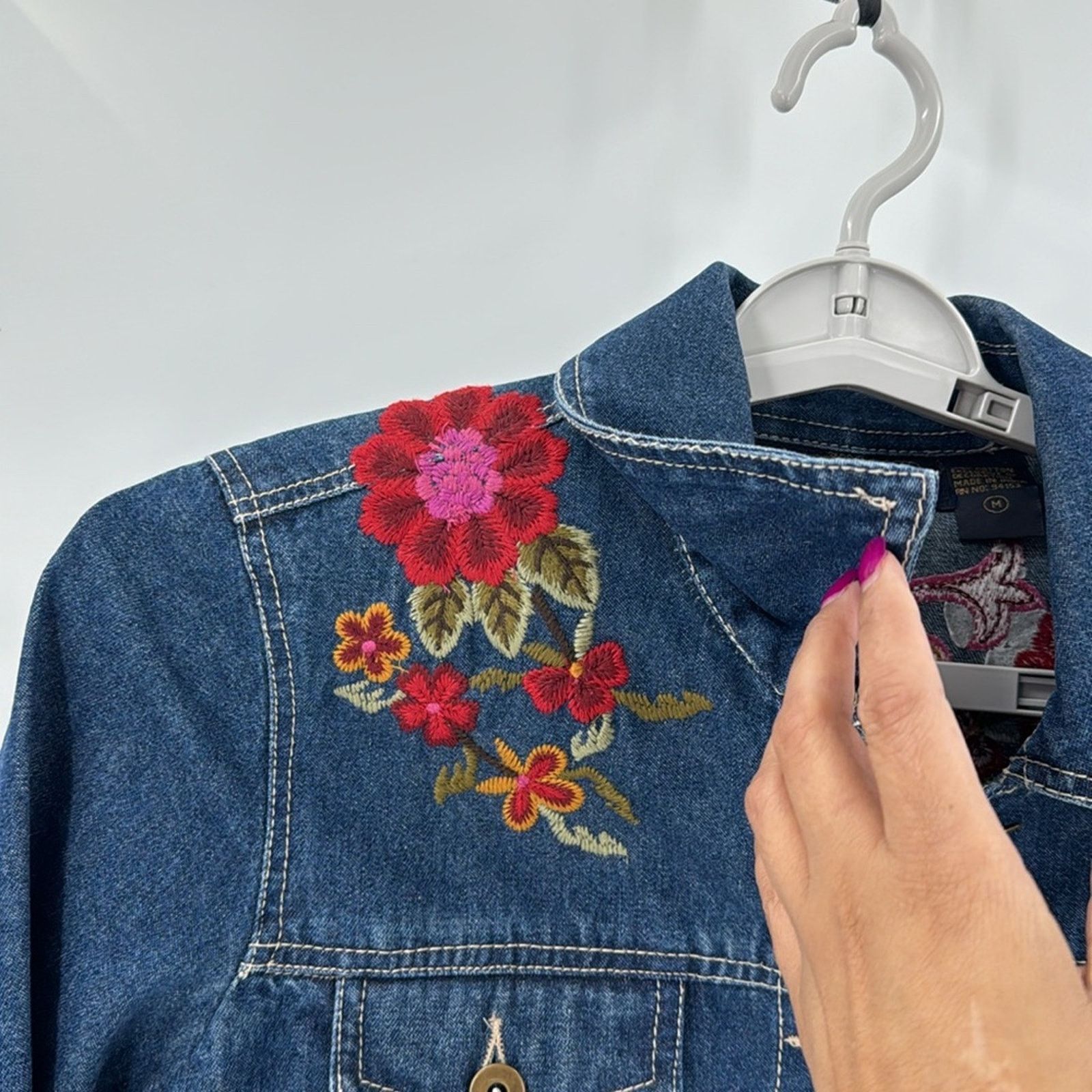 Other Life Style late 90s embroidered denim jacket girl sz M Size M / US 6-8 / IT 42-44 - 3 Thumbnail