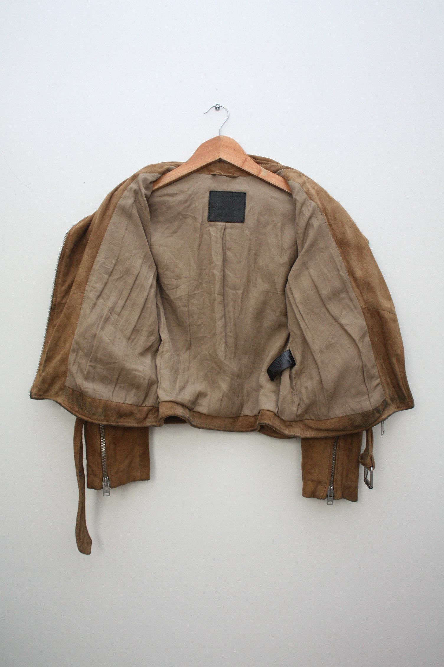 Allsaints AllSaints Hitchen Biker Goat Leather Beige Jacket US6 Size M / US 6-8 / IT 42-44 - 3 Thumbnail