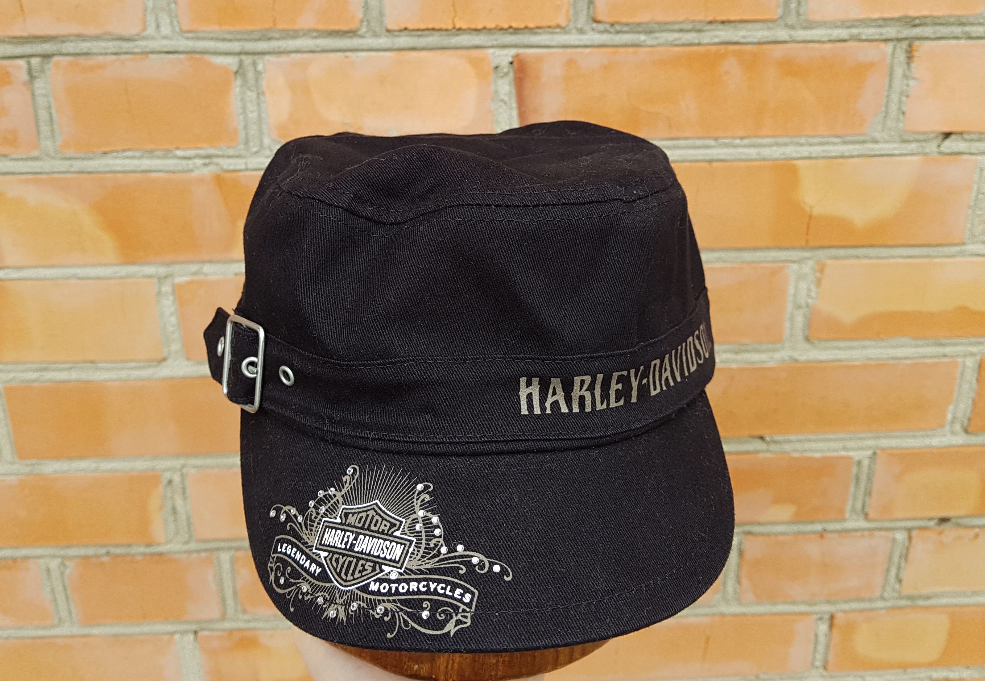 Harley Davidson Harley Davidson Cap Strap Hat Motorcycle Rider Biker Crystal Size ONE SIZE - 4 Thumbnail
