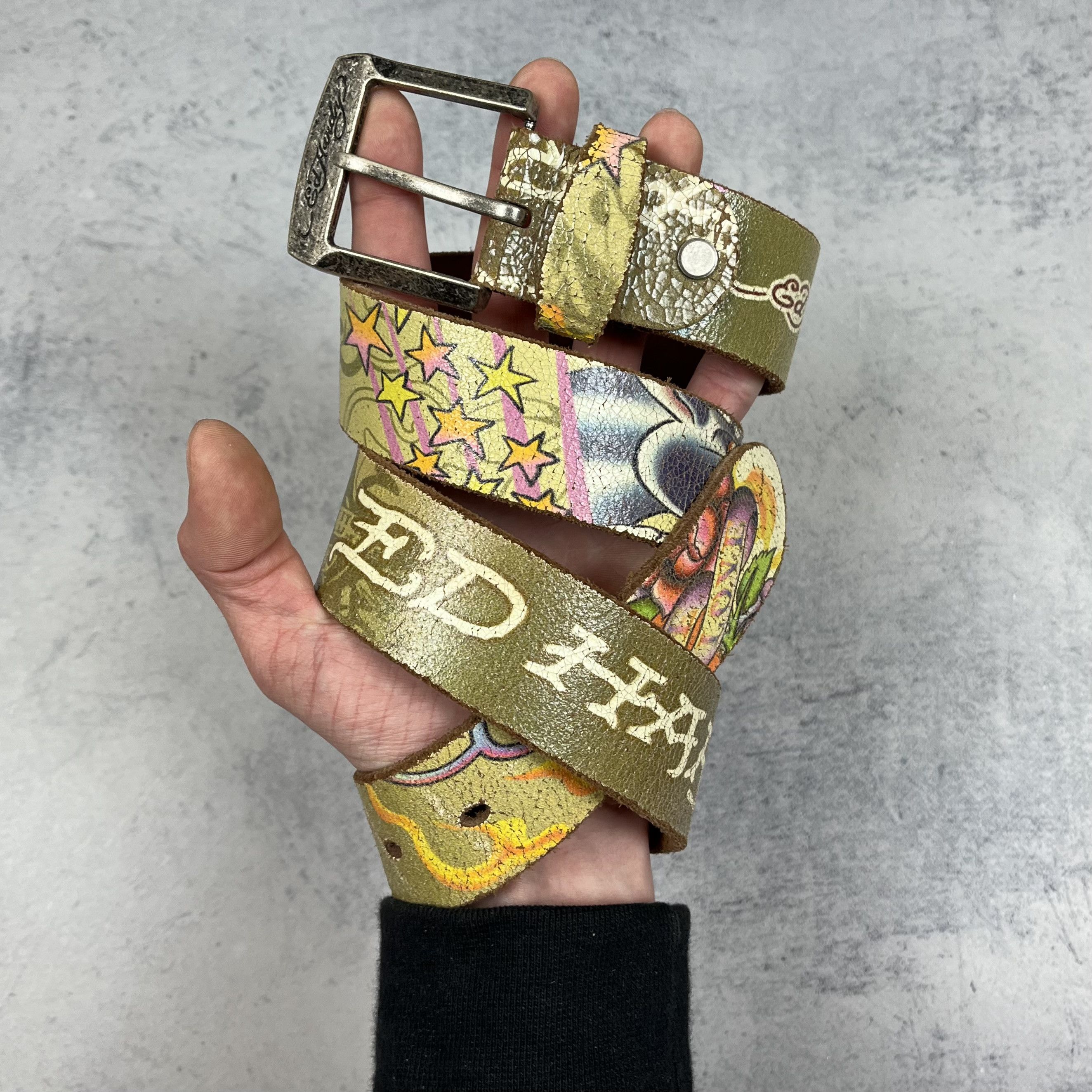 Ed Hardy Vintage Ed Hardy Panther Y2K Leather Tattoo Belt 2000’s Size ONE SIZE - 2 Thumbnail