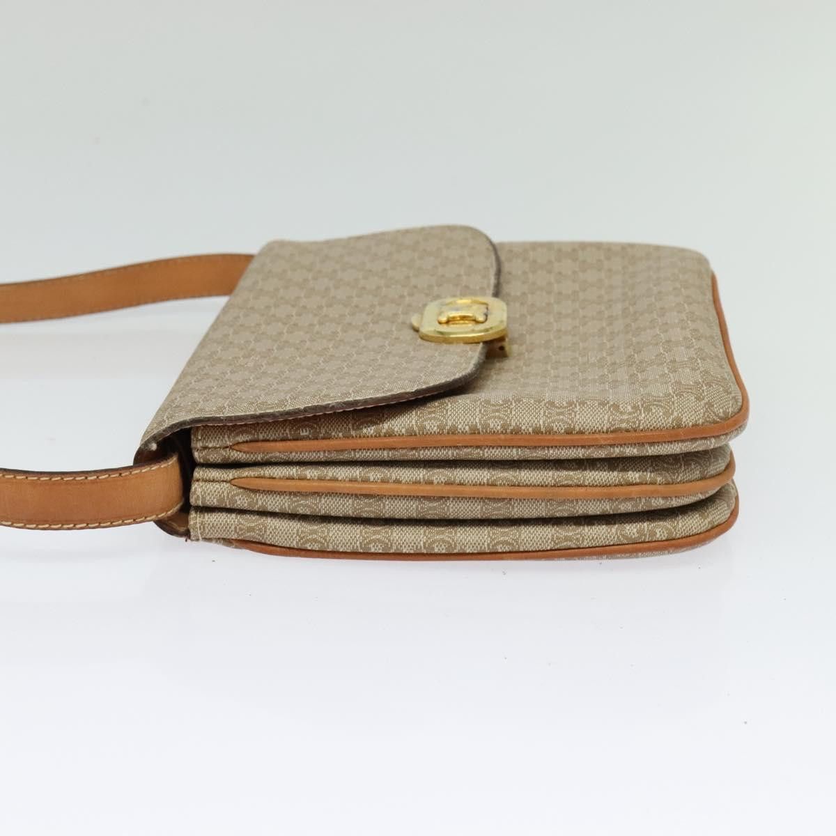 Celine CELINE Macadam Canvas Shoulder Bag Pvc Beige Gold Size ONE SIZE - 4 Thumbnail