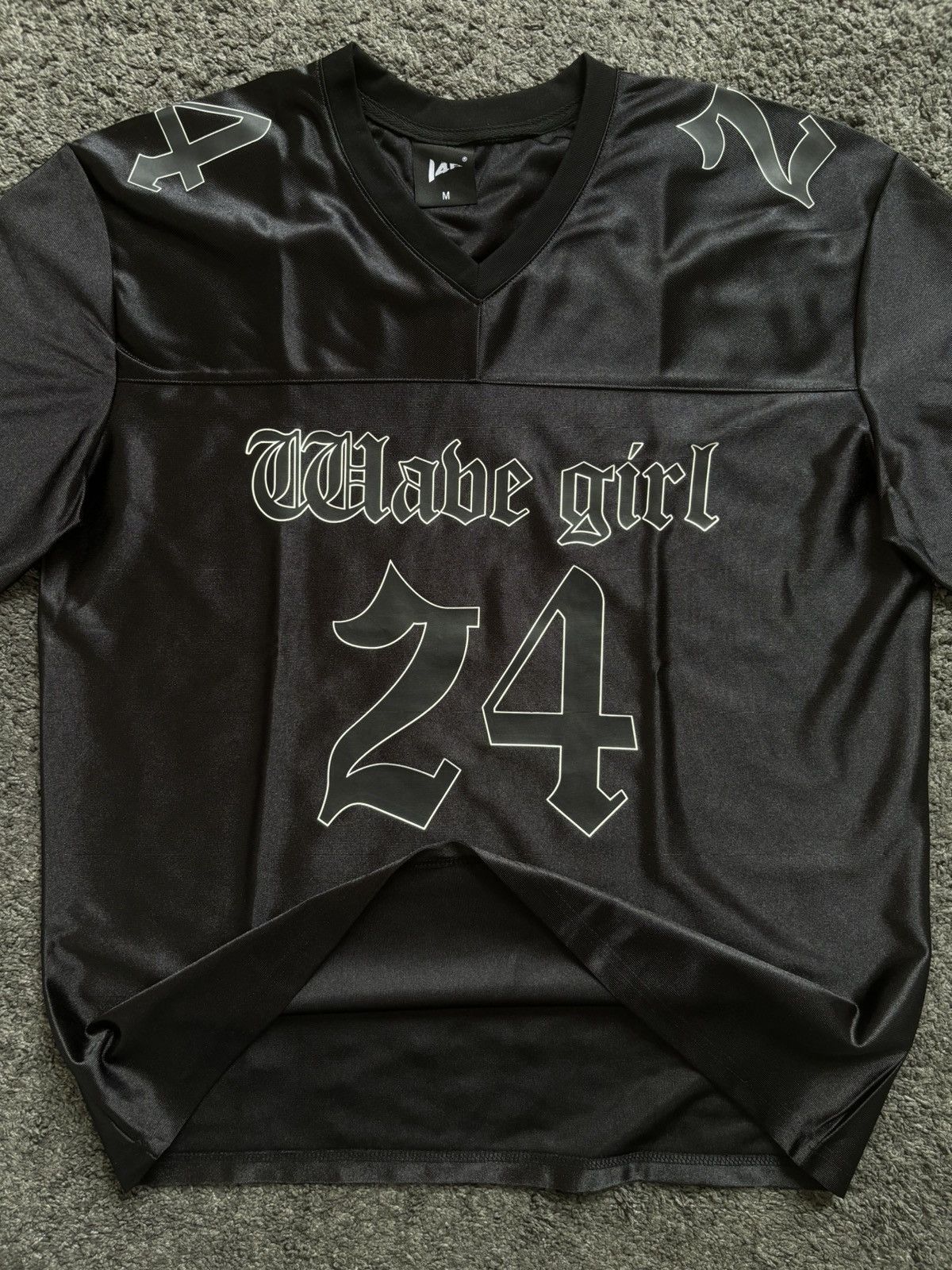 Japanese Brand × Vintage Vintage wave girl number 24 satin black football jersey Size US M / EU 48-50 / 2 - 10 Thumbnail