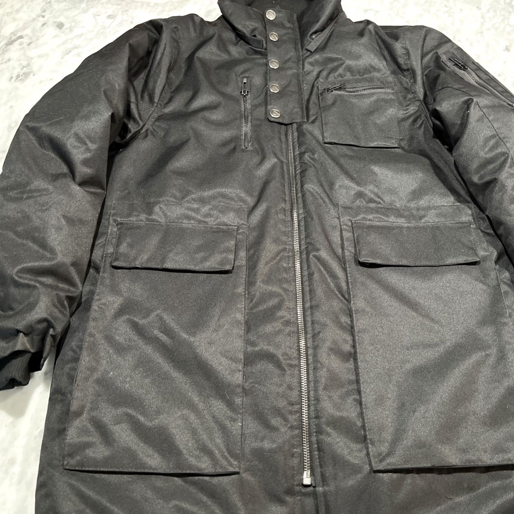 Vintage Awaknd Land Parka Men XL Black Coat Weather Tech Collection All-Season No Hood Size US XL / EU 56 / 4 - 2 Thumbnail
