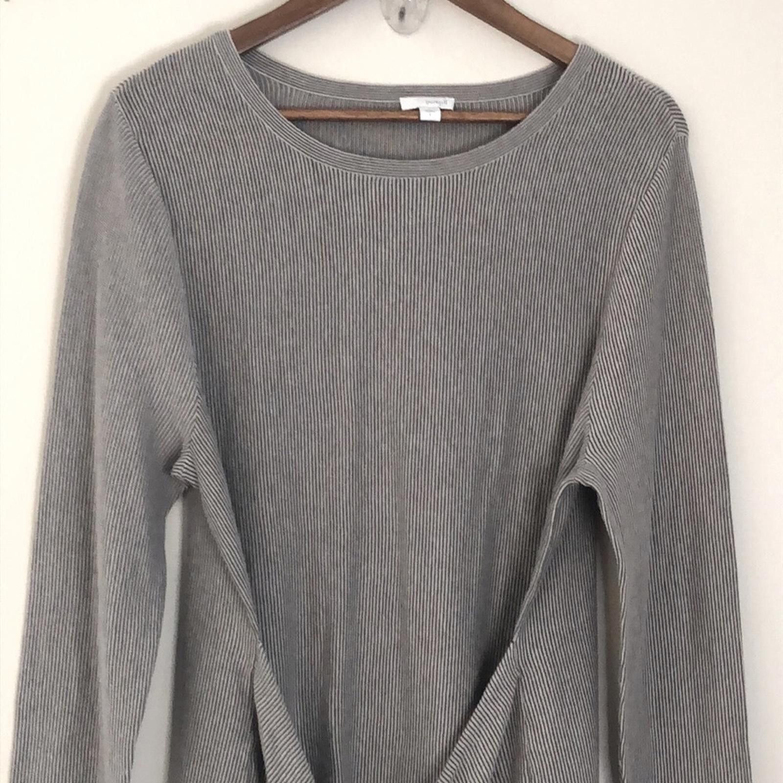 Other Pure Jill Striped midi sweater dress cream black SZ LG Size L / US 10 / IT 46 - 2 Thumbnail