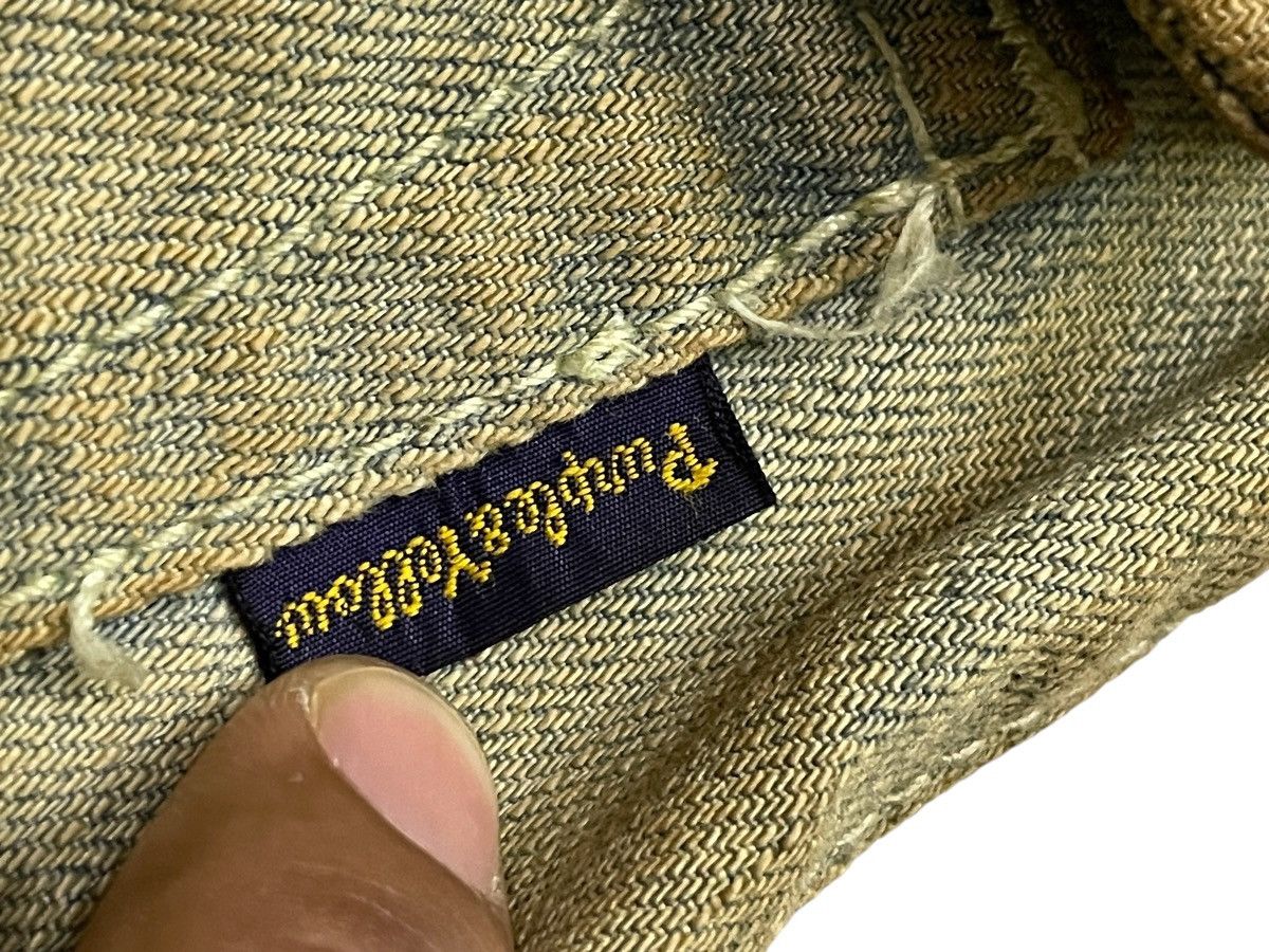 Japanese Brand × Le Grande Bleu (L.G.B.) × Purple Purple & Yellow Pierced Studded Double Knee Muddy Jeans Size US 30 / EU 46 - 18 Thumbnail