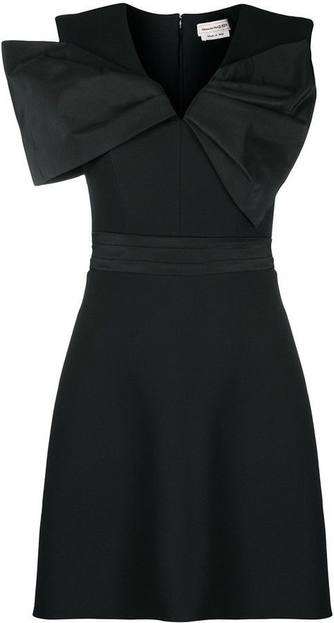 Alexander McQueen o1y0325 Mini Dress in Black Size XS / US 0-2 / IT 36-38 - 1 Thumbnail