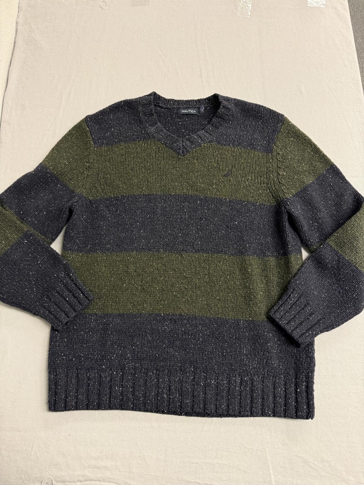 Nautica Nautica Big Stripe Sweater Navy Olive - Large Size US L / EU 52-54 / 3 - 1 Thumbnail