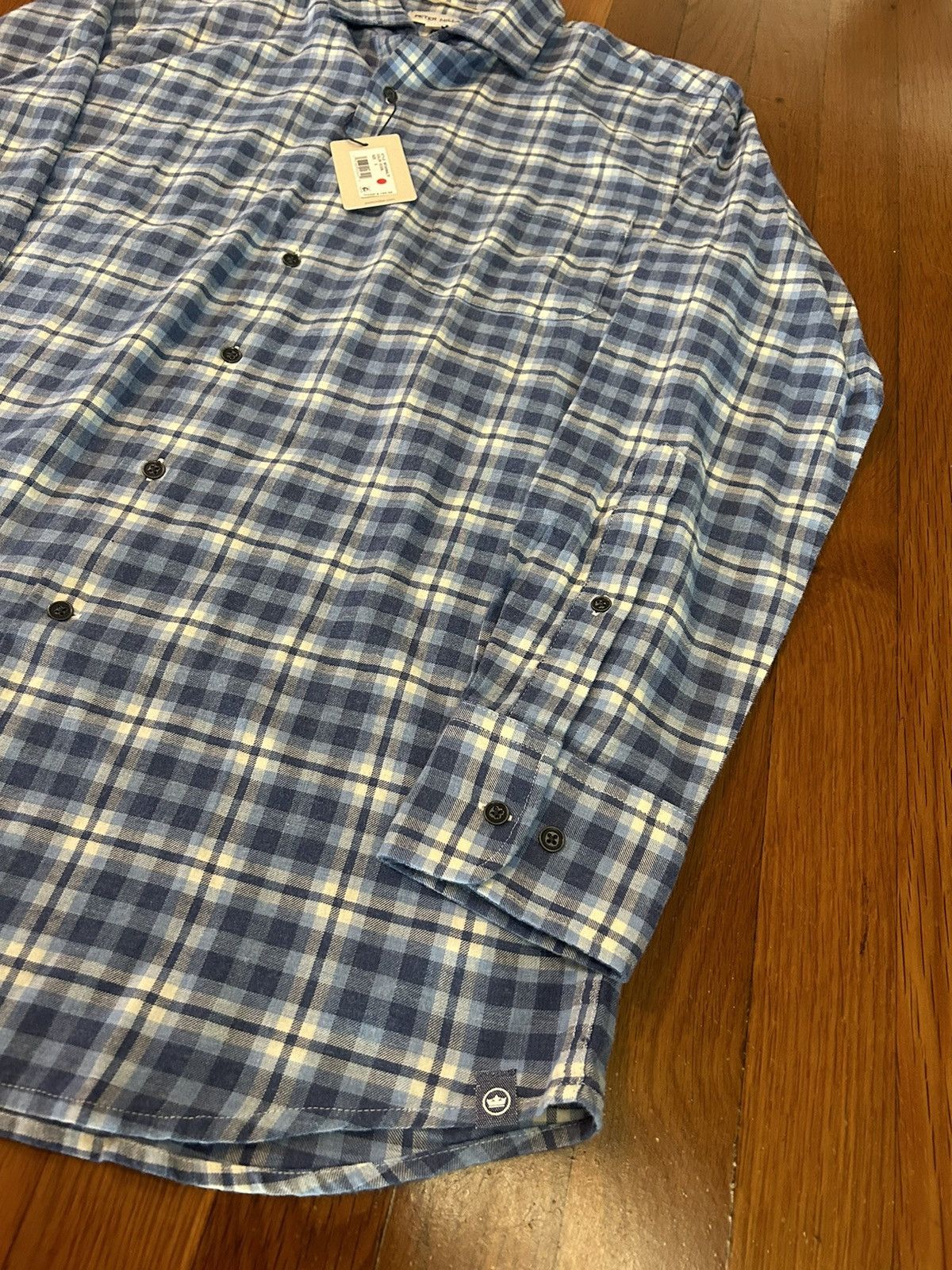 Peter Millar Peter Millar Crown Navy Blue Plaid Cotton Button Down Size US S / EU 44-46 / 1 - 4 Thumbnail