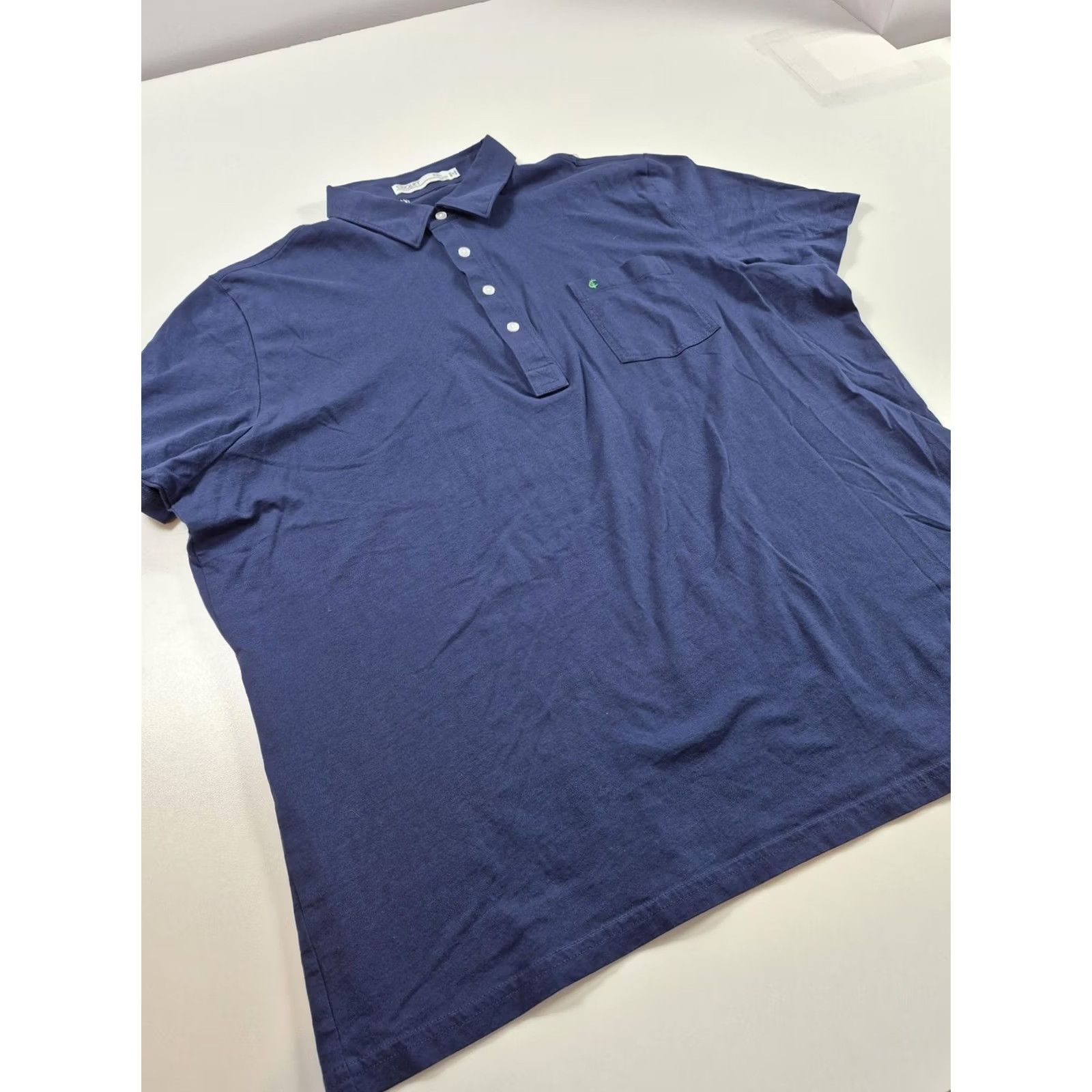 Vintage Criquet Polo Shirt Mens 2XL Blue Organic Cotton Slim Fit Golf Casual Pocket Size US XXL / EU 58 / 5 - 2 Thumbnail