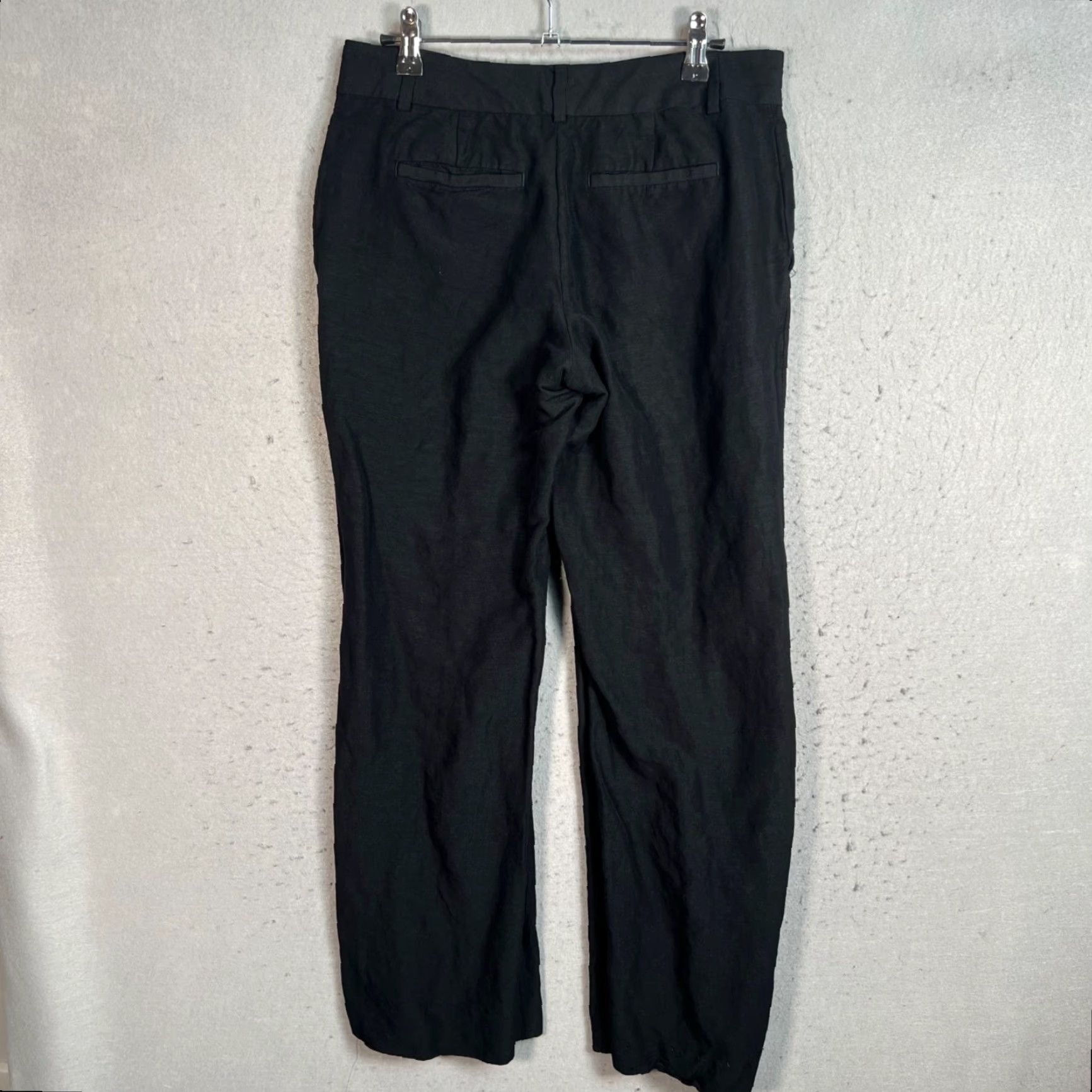 Banana Republic VINTAGE Banana Republic Womens Pants Black Linen Blend Straight Leg 2 Adult Womens 2 Chino Size 26" / US 2 / IT 38 - 2 Thumbnail