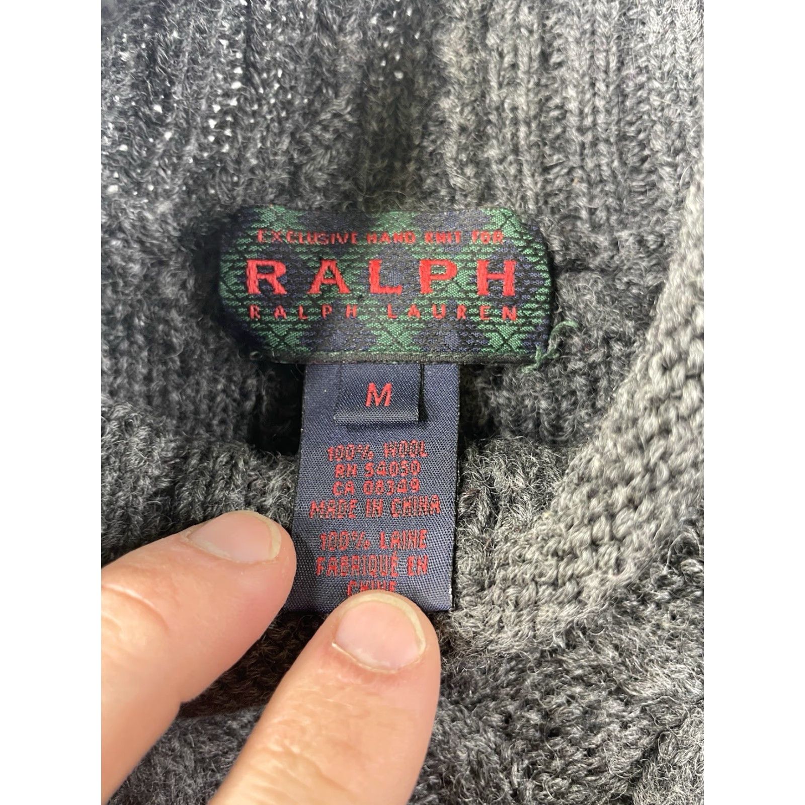 Ralph Lauren VINTAGE Ralph Lauren Cable Knit Sweater Womens M Gray Wool Pullover Rollneck Size M / US 6-8 / IT 42-44 - 2 Thumbnail