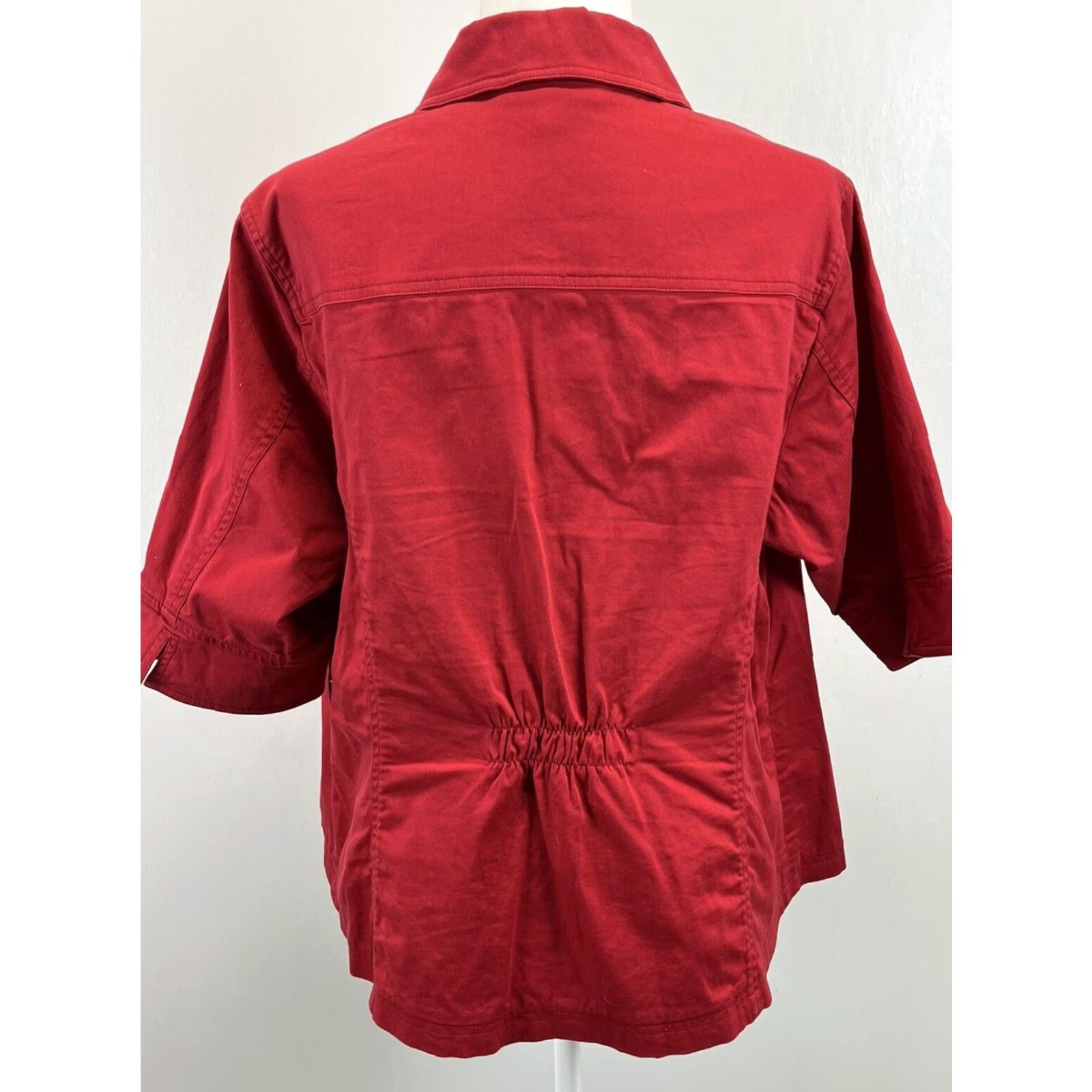 Coldwater Creek Coldwater Creek Womens Plus Red Short Sleeve Unlined Jacket Casual Cotton Size 3XL / US 20-22 - 2 Thumbnail