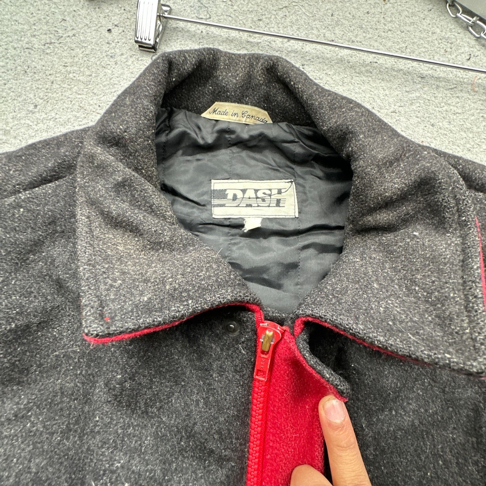Other Vintage Dash Pure Wool Bomber Jacket Mens 44 Large Gray Size US L / EU 52-54 / 3 - 6 Thumbnail