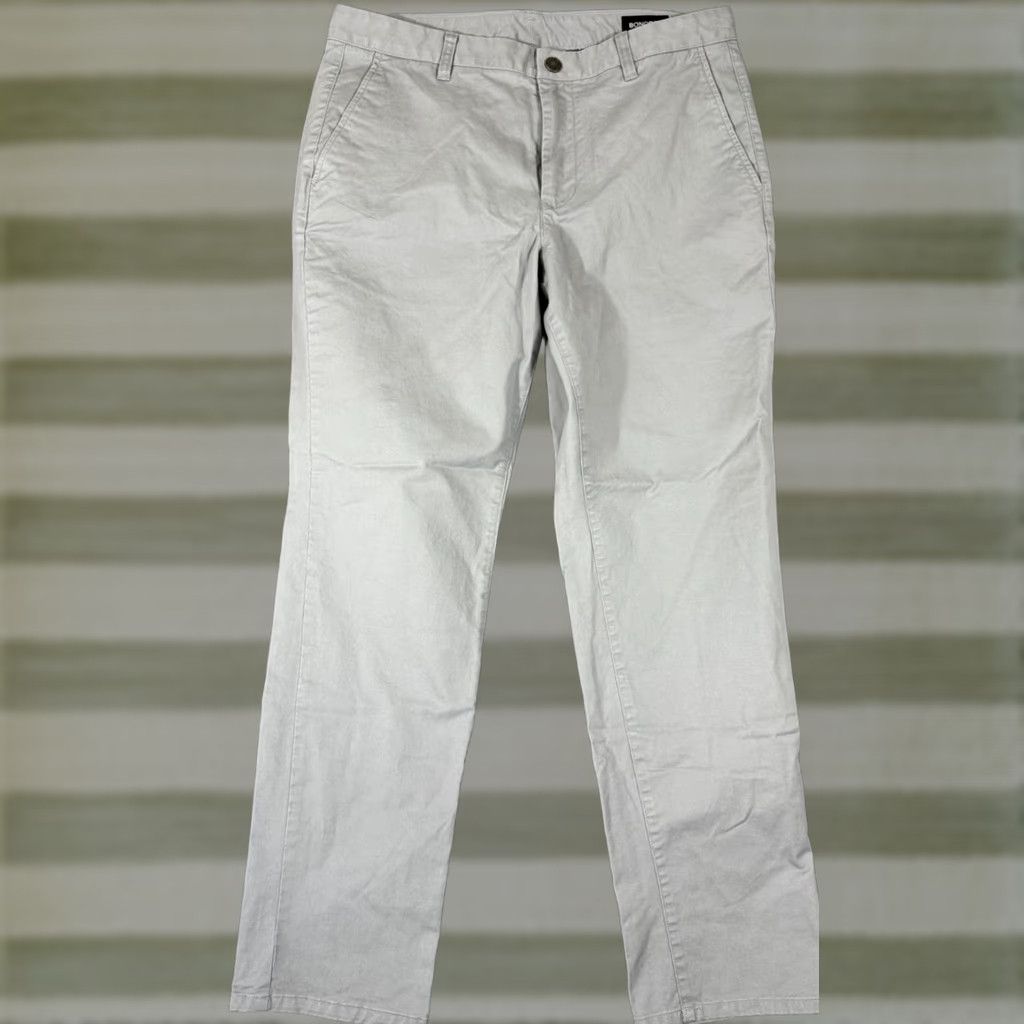 Bonobos Bonobos Chino Pants Mens 33X30 Gray Stretch Athletic Fit Tapered Slash Pockets Size US 33 - 1 Thumbnail