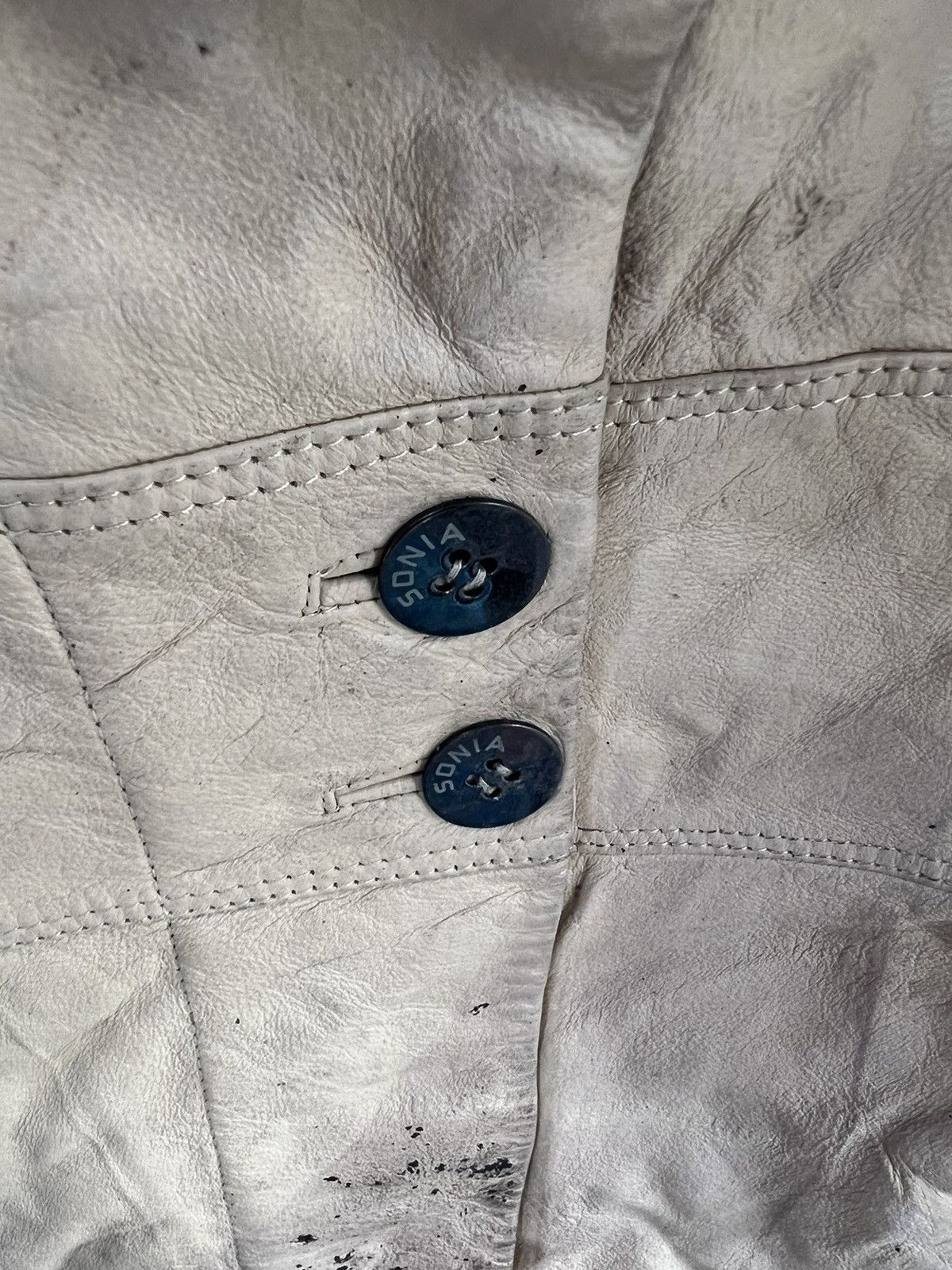 Sonia Rykiel 🔥Rare Sonia Rykiel Button Leather Jacket Size S / US 4 / IT 40 - 11 Thumbnail