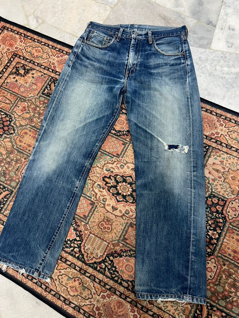 Levi's Vintage LVC Levis 502 Big E Distressed Size US 32 / EU 48 - 1 Thumbnail
