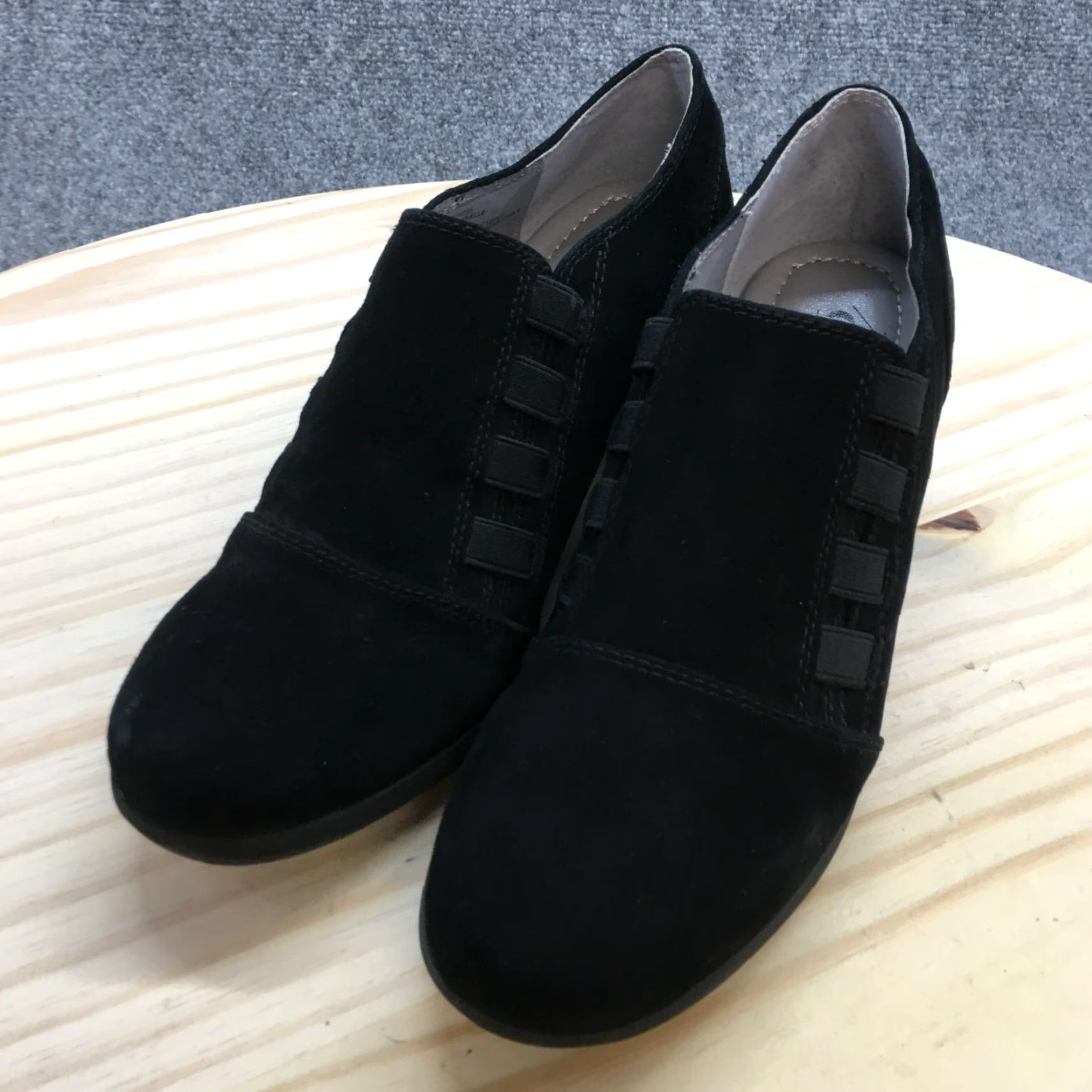 Vintage Cliffs White Mountain Boots Womens 8 M Arielle Ankle Booties Black Leather Heels Size US 8 / IT 38 - 3 Thumbnail