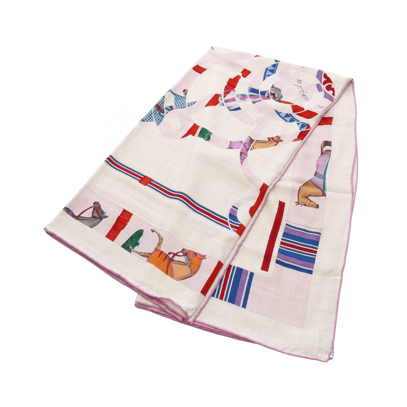 Hermes Hermes Hermes Carre Geant140 COUVERTURES ET TENUES DE JOUR Silk Cashmere Scarf Textile Scarf DUTY FREE for USA Size ONE SIZE - 1 Thumbnail