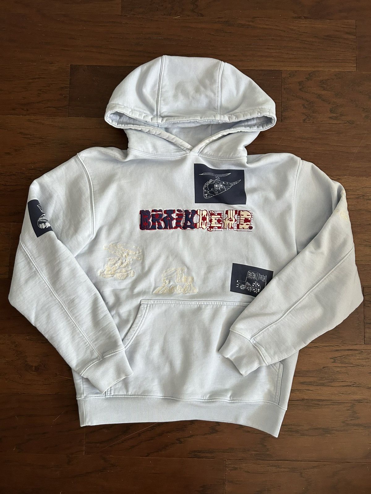 Brain Dead Brain Dead Light Blue Patch Hoodie Size US S / EU 44-46 / 1 - 1 Thumbnail