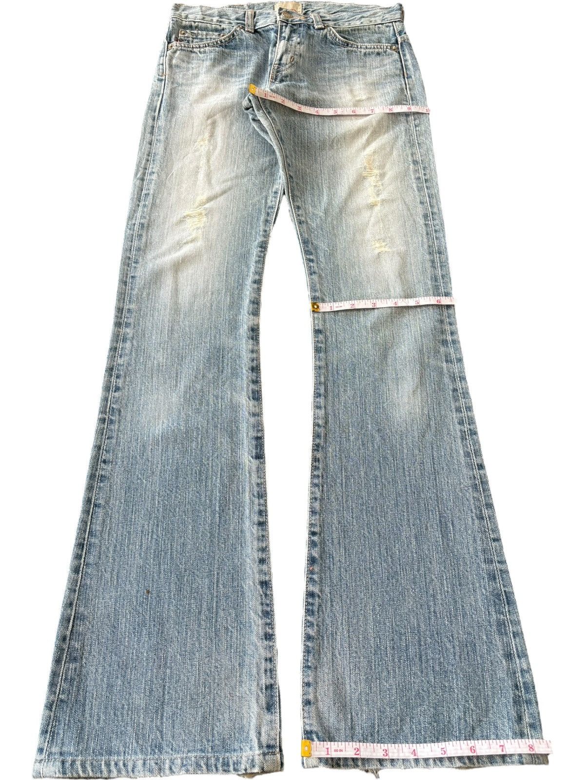Edwin Vintage Japanese Edwin 503 Light Wash Distress Flare Jeans Size 27" / US 4 / IT 40 - 9 Thumbnail