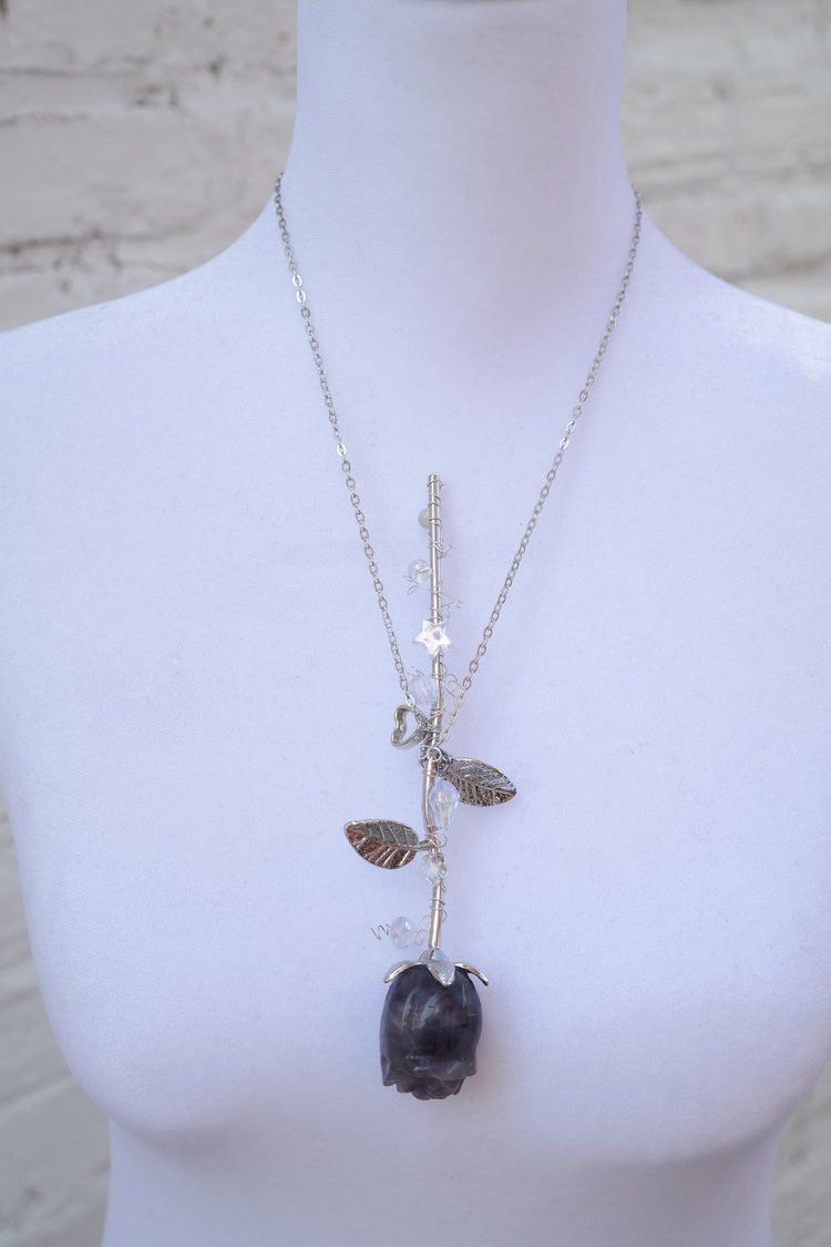 Handmade Crystal Rose Necklaces Size ONE SIZE - 5 Thumbnail