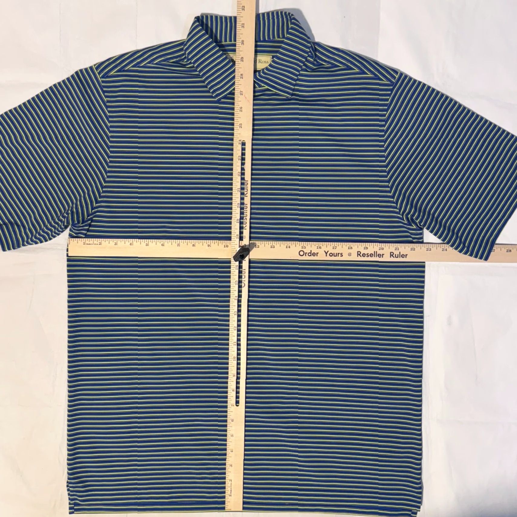 Vintage Donald Ross Polo Golf Shirt Short Sleeve Blue Striped Performance Moisture Wicking Button Collared Embroidered Logo Regular Size M Mens Size US M / EU 48-50 / 2 - 4 Thumbnail