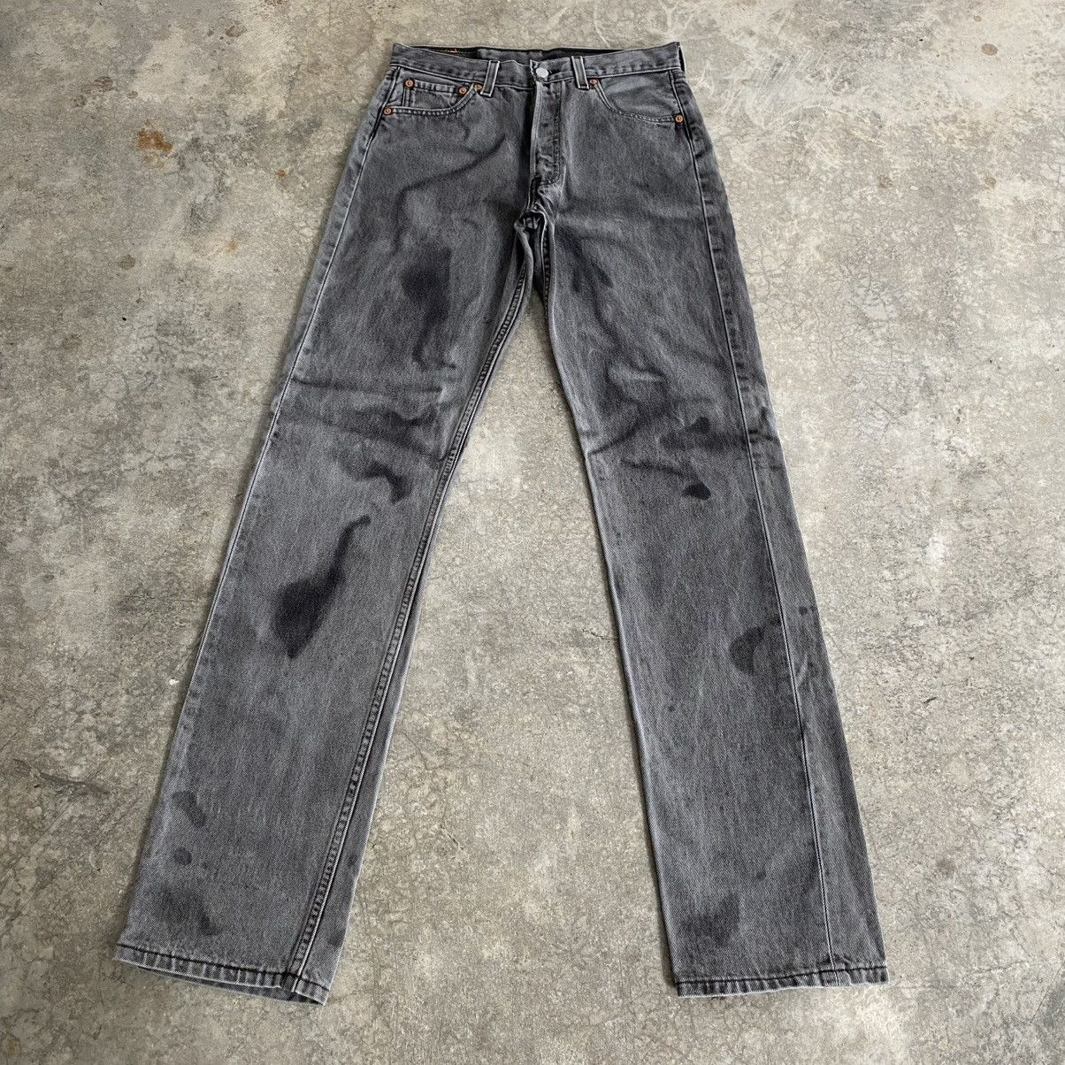 Levi's Vintage 1998 Levis 501 Faded Black Denim Jeans Size US 30 / EU 46 - 2 Thumbnail