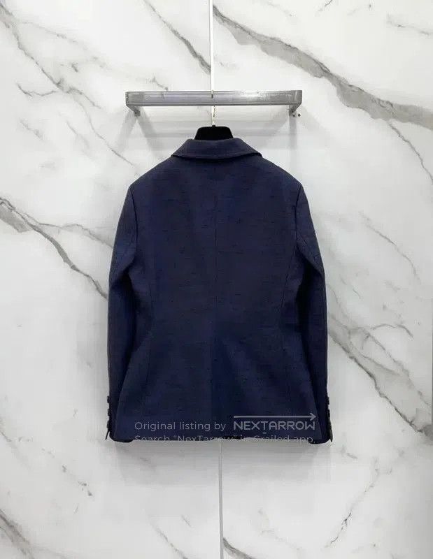 Dior Dior Women's Navy Blue Cotton Blend Jacket . Size L / US 10 / IT 46 - 1 Thumbnail