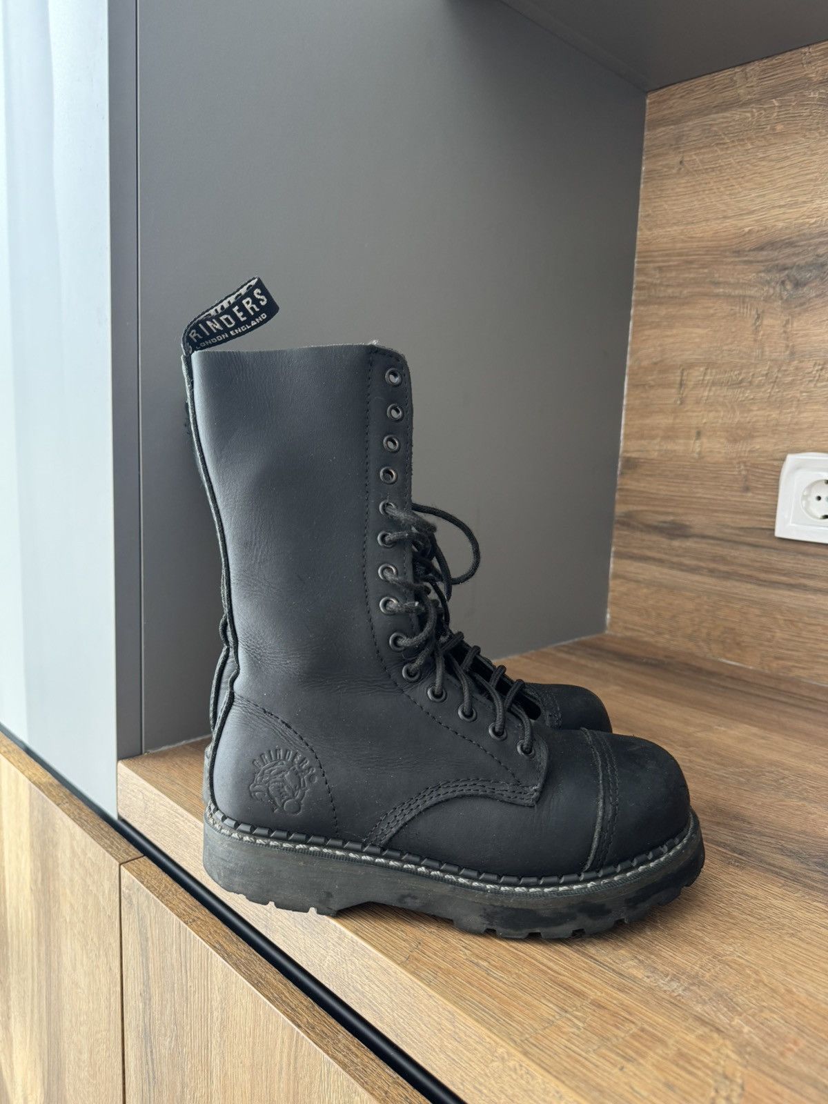 Genuine Leather Vintage Grinders Boots Leather steel y2k rock boots Size US 5.5 / EU 38 - 1 Thumbnail