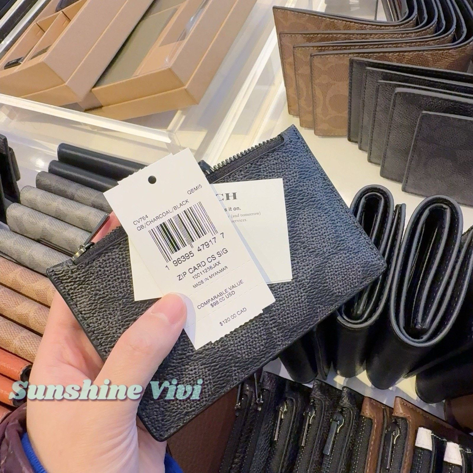 Coach NWT Coach MEN Zip Card Case CV764 Gunmetal/Charcoal/Black Size ONE SIZE - 2 Thumbnail