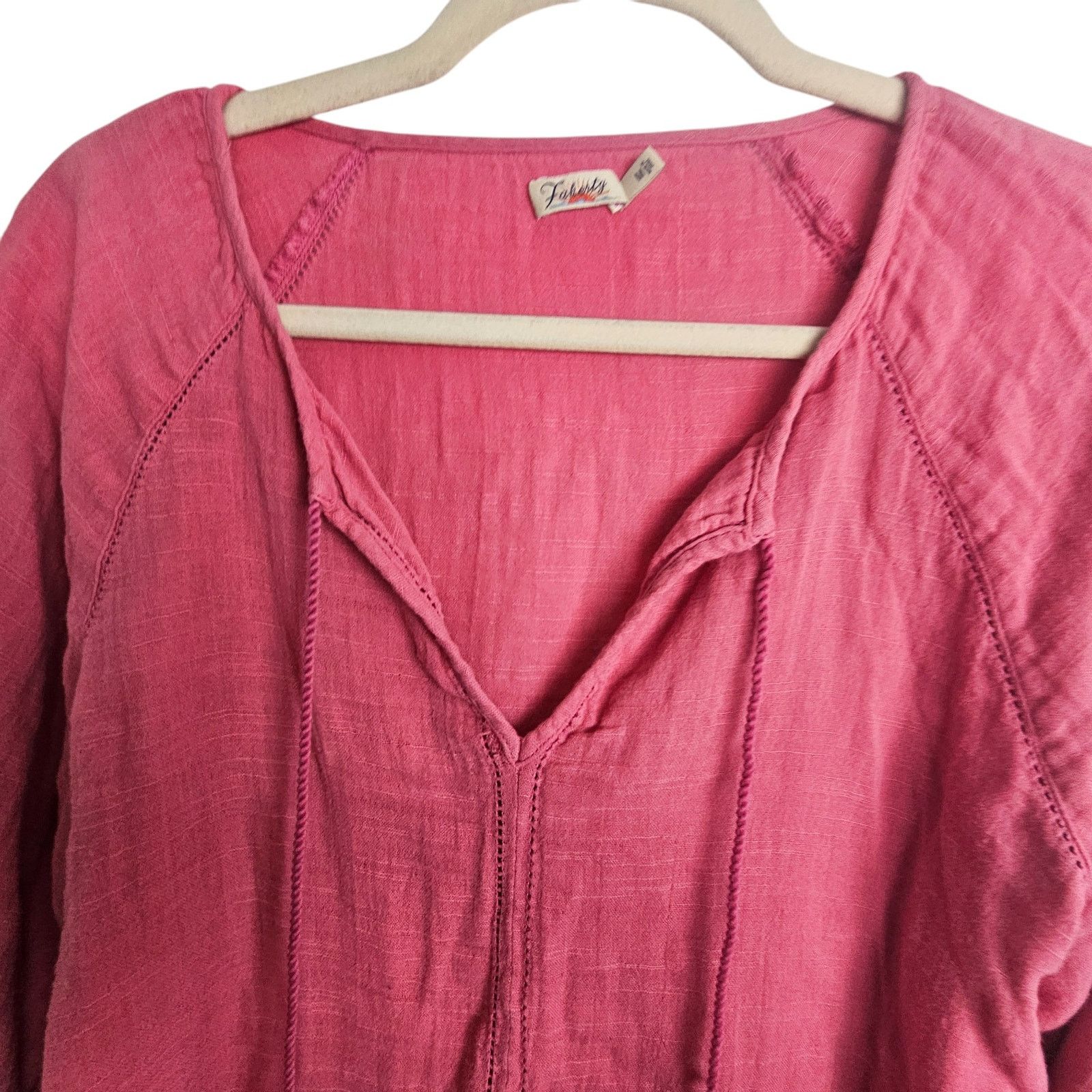 Faherty Faherty Womens Celina Puff Sleeve Top Gauzy Peasant Blouse M Size M / US 6-8 / IT 42-44 - 3 Thumbnail