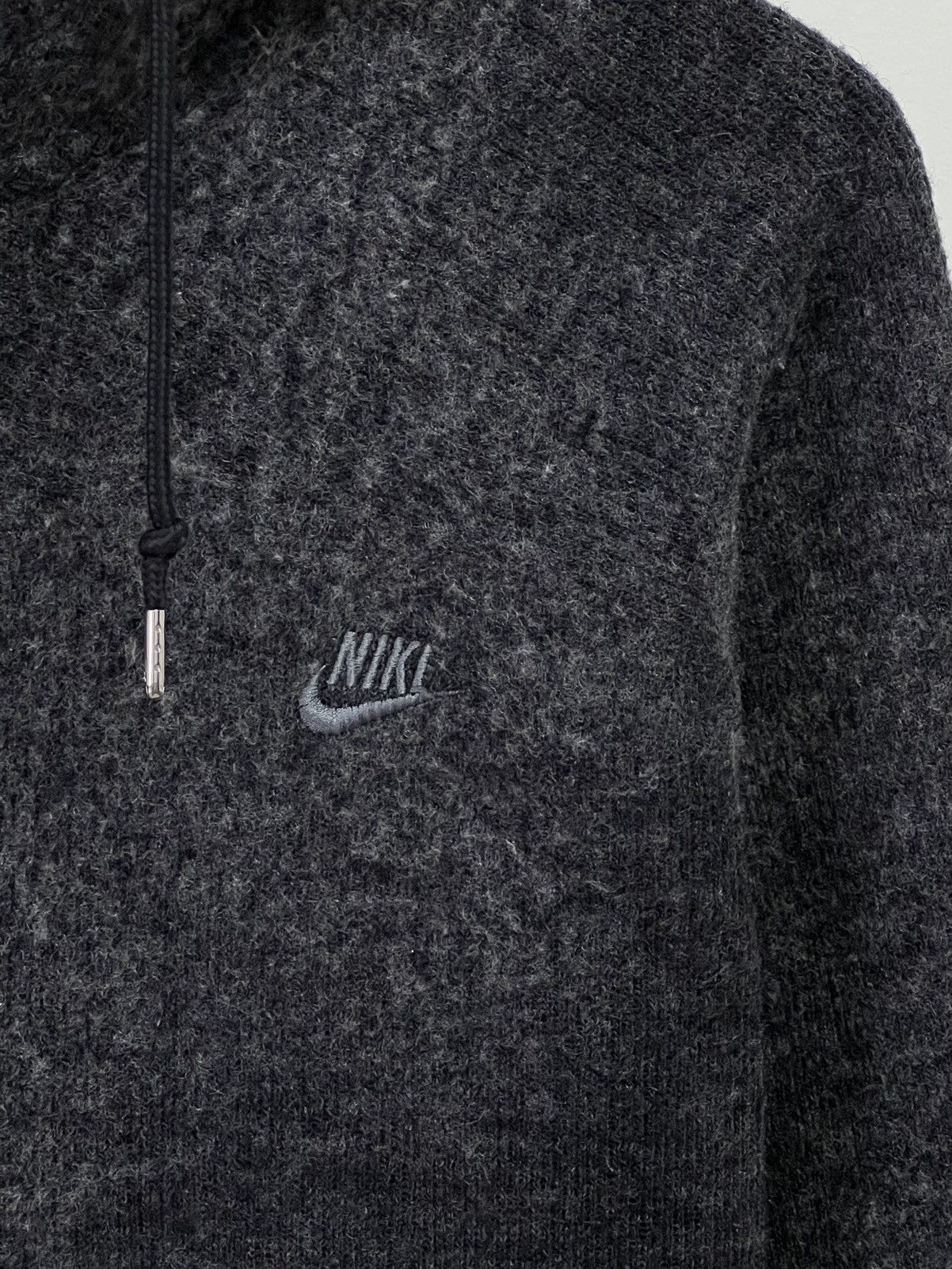 Nike × Vintage Vintage 90s Nike Zip Up Hoodie Sweatshirt Black grey Size US M / EU 48-50 / 2 - 8 Thumbnail