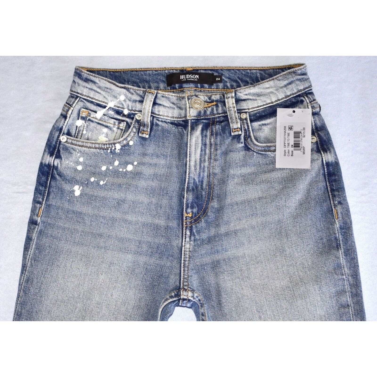 Hudson B0 NWT HUDSON Remi Splatter Hi Rise Straight Jeans 24 $215 Size 24" / US 00 / IT 34 - 2 Thumbnail
