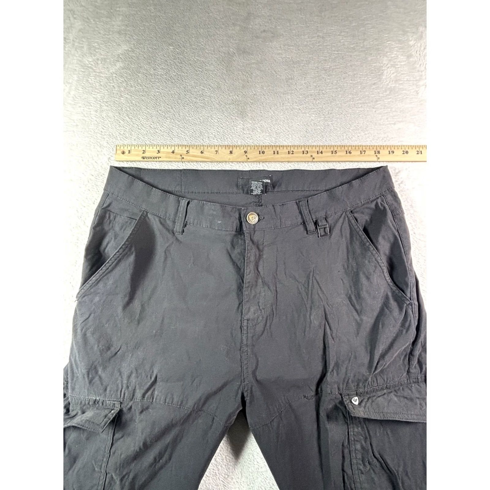 Denime Denim Cargo Pants Black Nylon Blend Gorpcore Pants Men 38x32 Tapered Casual Travel Workwear Size US 38 / EU 54 - 7 Thumbnail