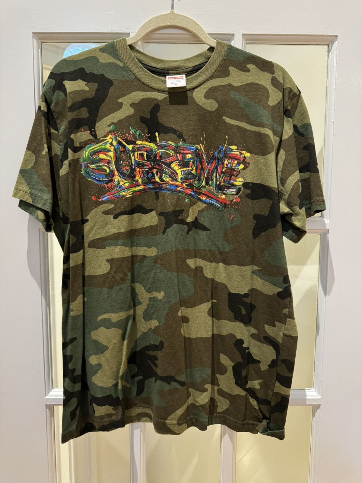 Supreme Supreme Camo T shirt paint drip logo Grailed