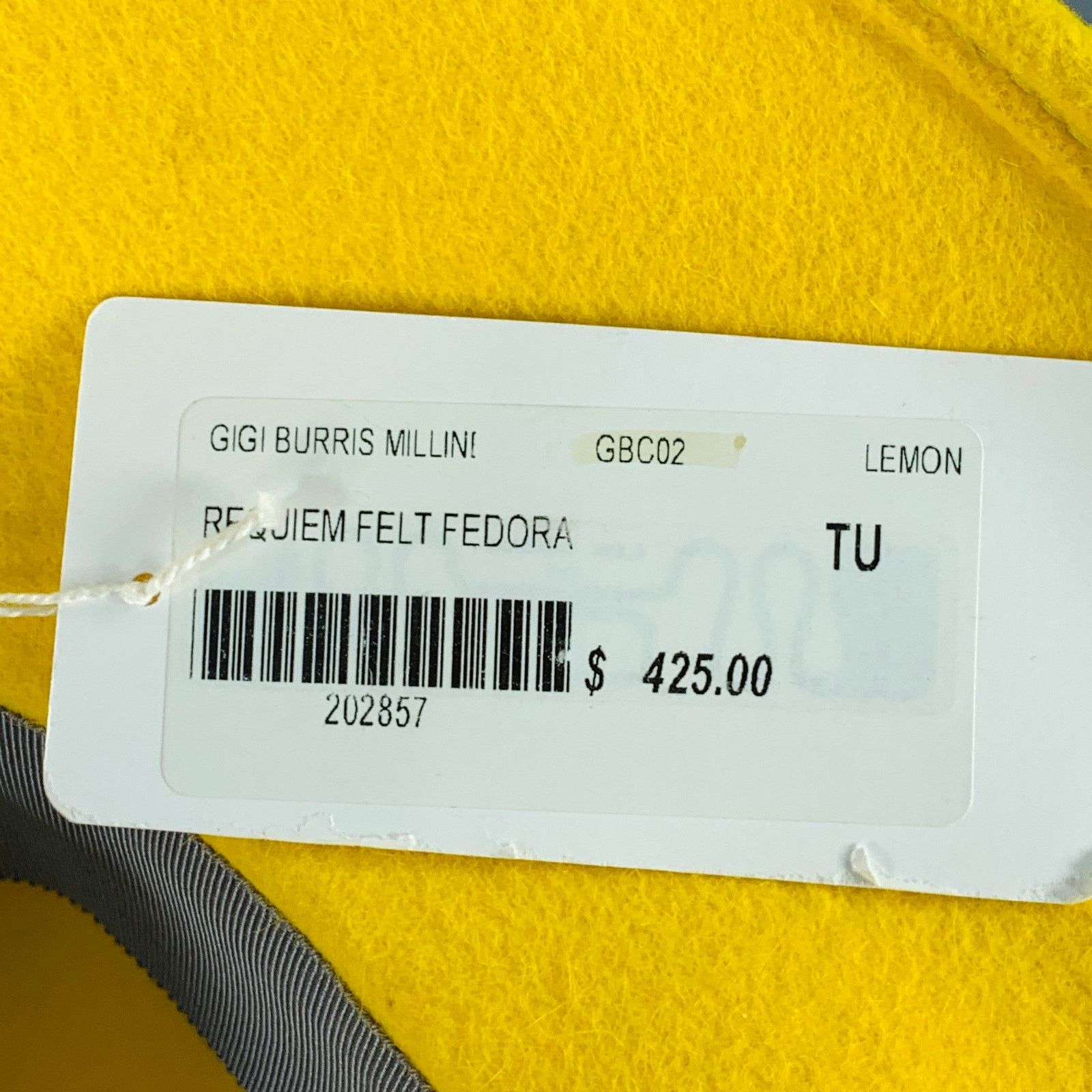 Other GIGI BURRIS Requiem Yellow Felt Fedora Hat Size ONE SIZE - 7 Thumbnail