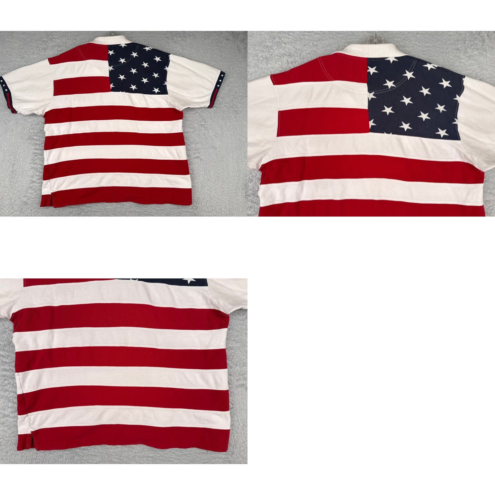 Vintage RedHead Shirt Polo Men XL 100% Cotton White Red White Blue Stripe Button Collar Short Sleeve 44 Chest Regular Fit American Flag Vintage: No Size US XL / EU 56 / 4 - 9 Thumbnail
